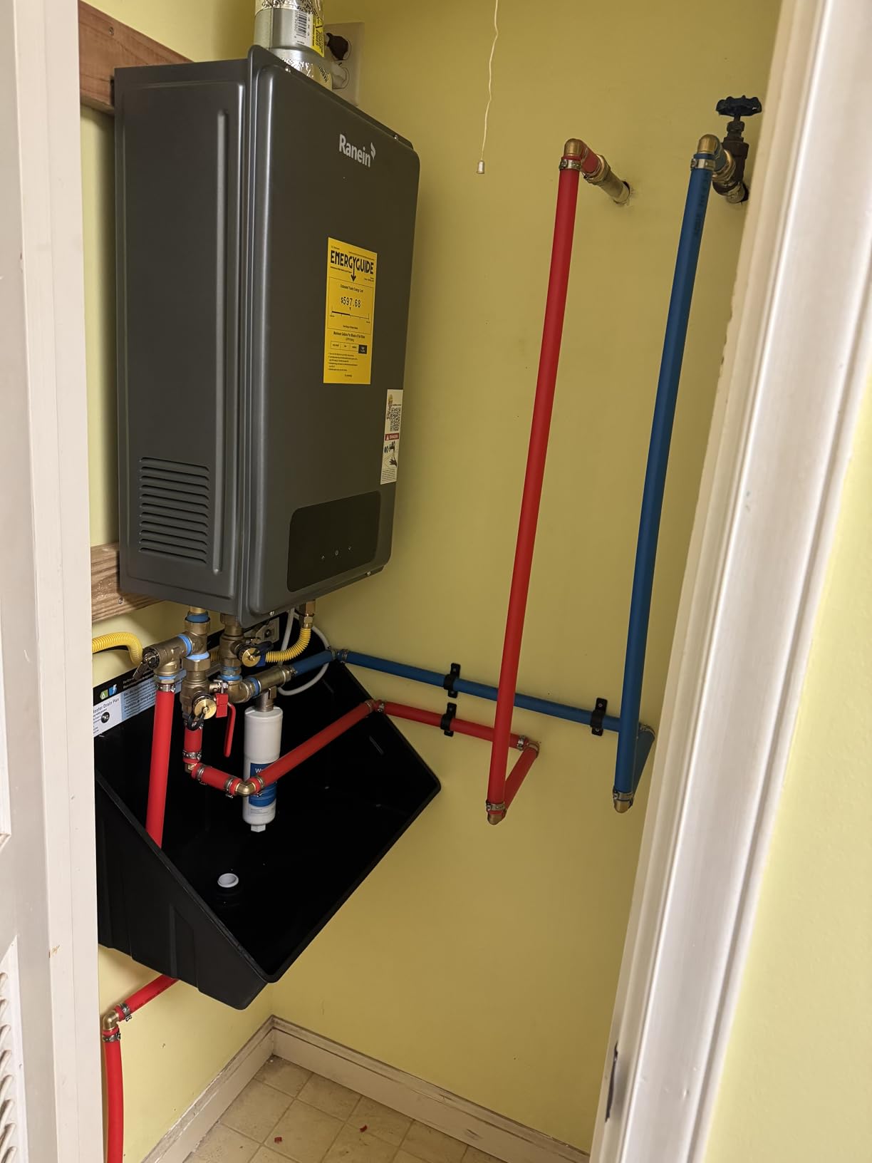 Propane Gas Tankless Water Heater with Vent Pipe, Indoor Max 4.3 GPM, 100,000 BTU Instant Hot Water Heater - Customer Photo 1