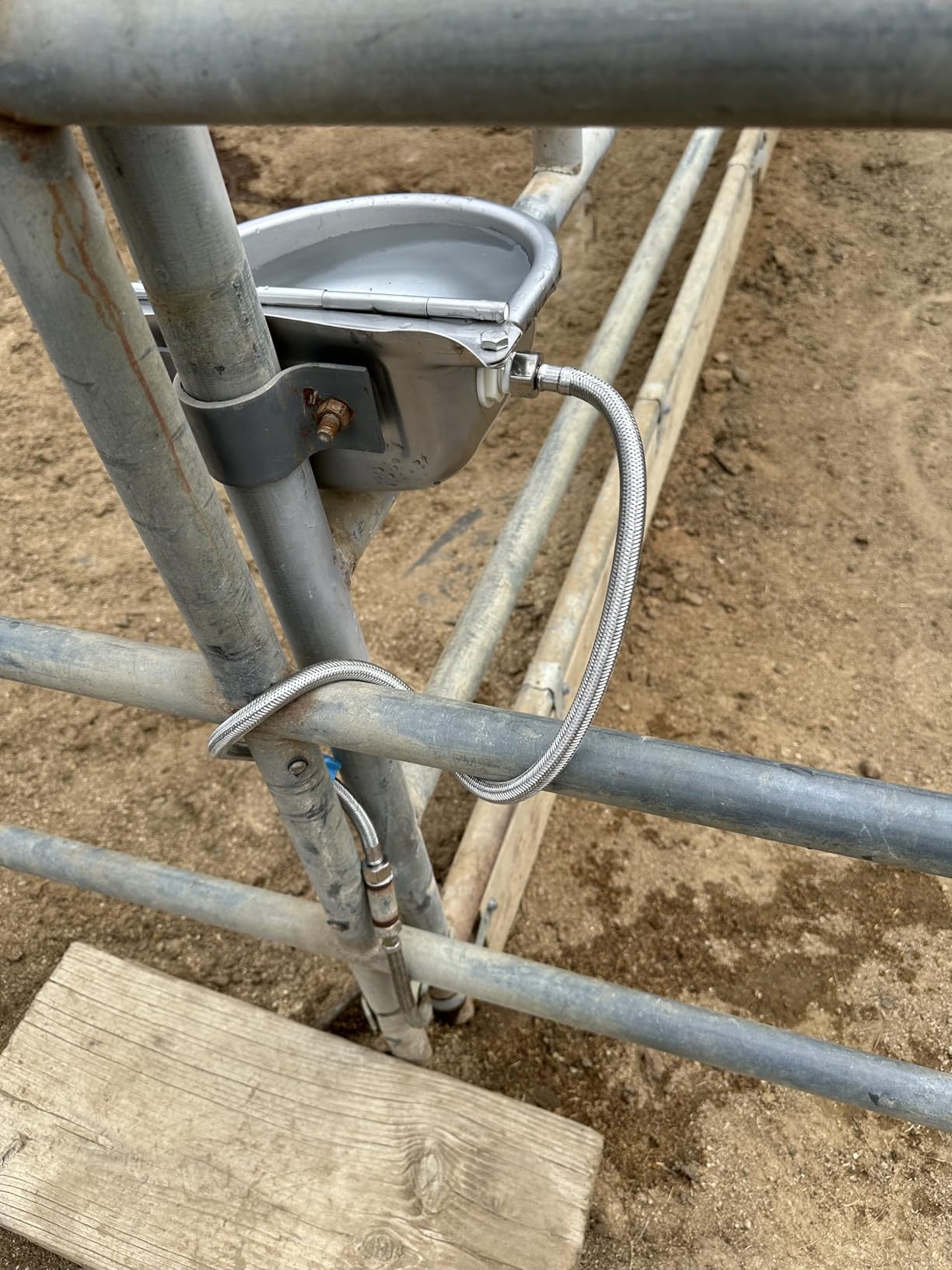 Automatic Animal Drinking Water Bowl, 304 Stainless Steel Waterer for Dog Horse Goat Pig Cow, Livestock Water Trough Dispenser with Pipe Hose, 2 Float Valves, Quick Connecter, Expansion Bolt - Customer Photo 2