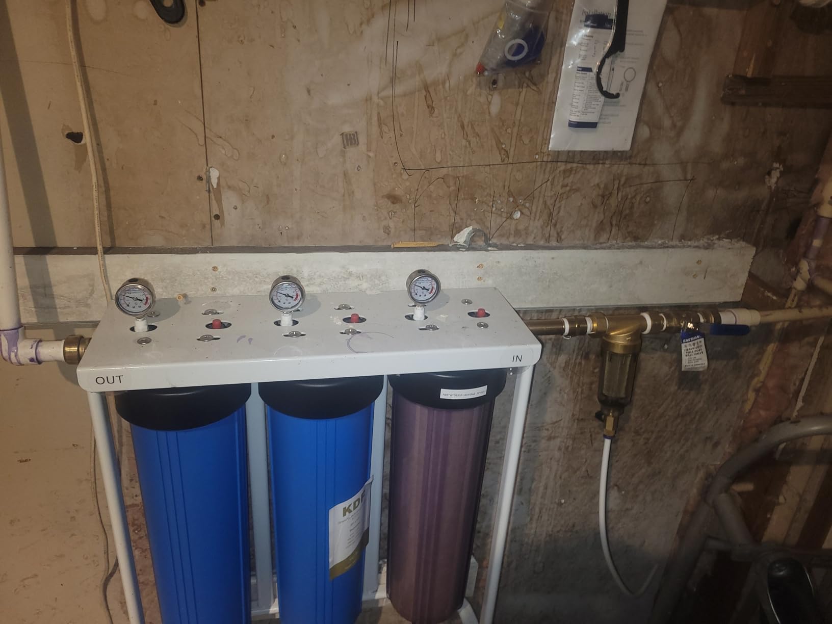 SimPure Whole House Water Filter System, 2 Stages Clear Home Water Pre-Filtration with Carbon and Sediment Filters, Reduce Odor, Chlorine, Taste, Iron, Lead, 1