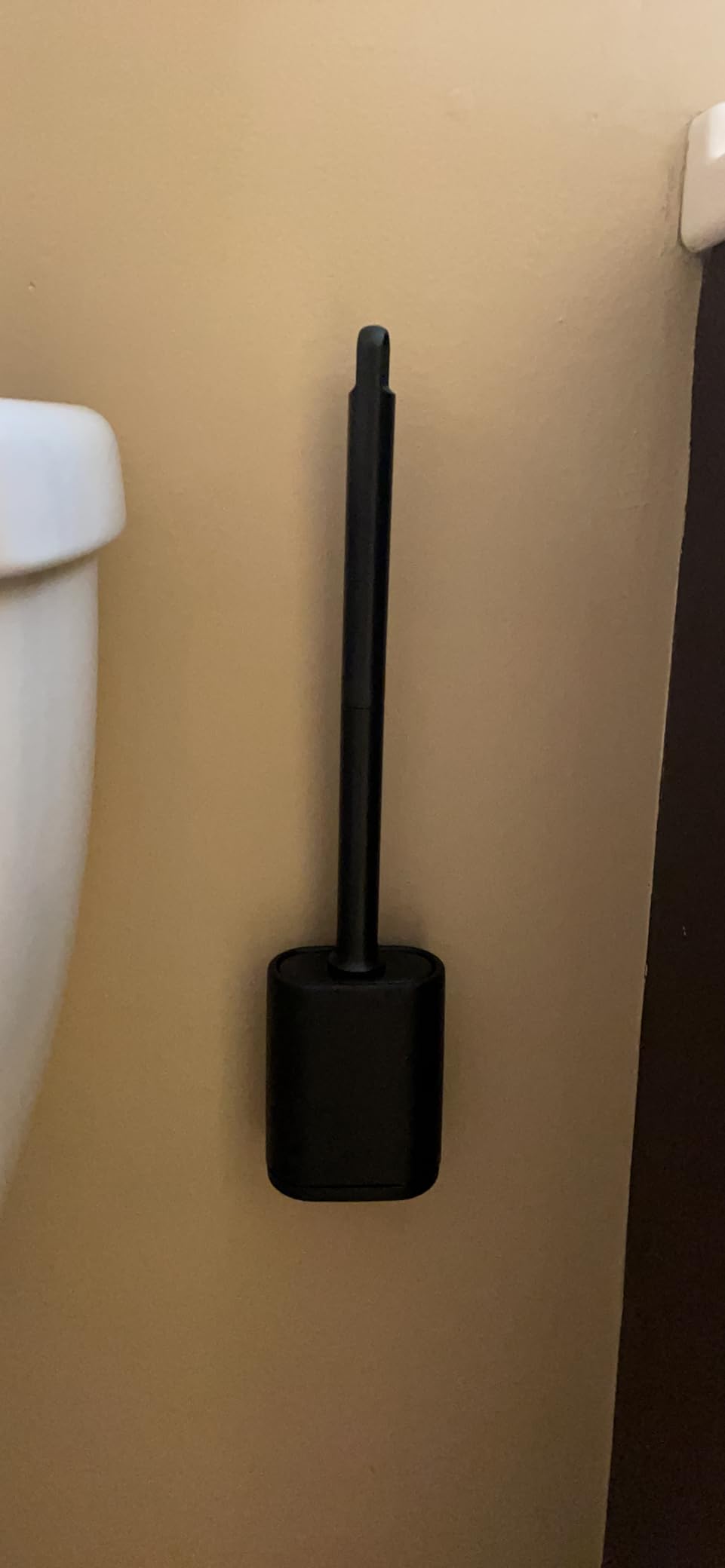 Silicone Toilet Brush and Holder Bendable Efficient Cleaning Wall Mounted Toilet Bowl Brush with Long Handle Brush Head and Silicone Bristles No Rusty Handles Problem (Black) - Customer Photo 2