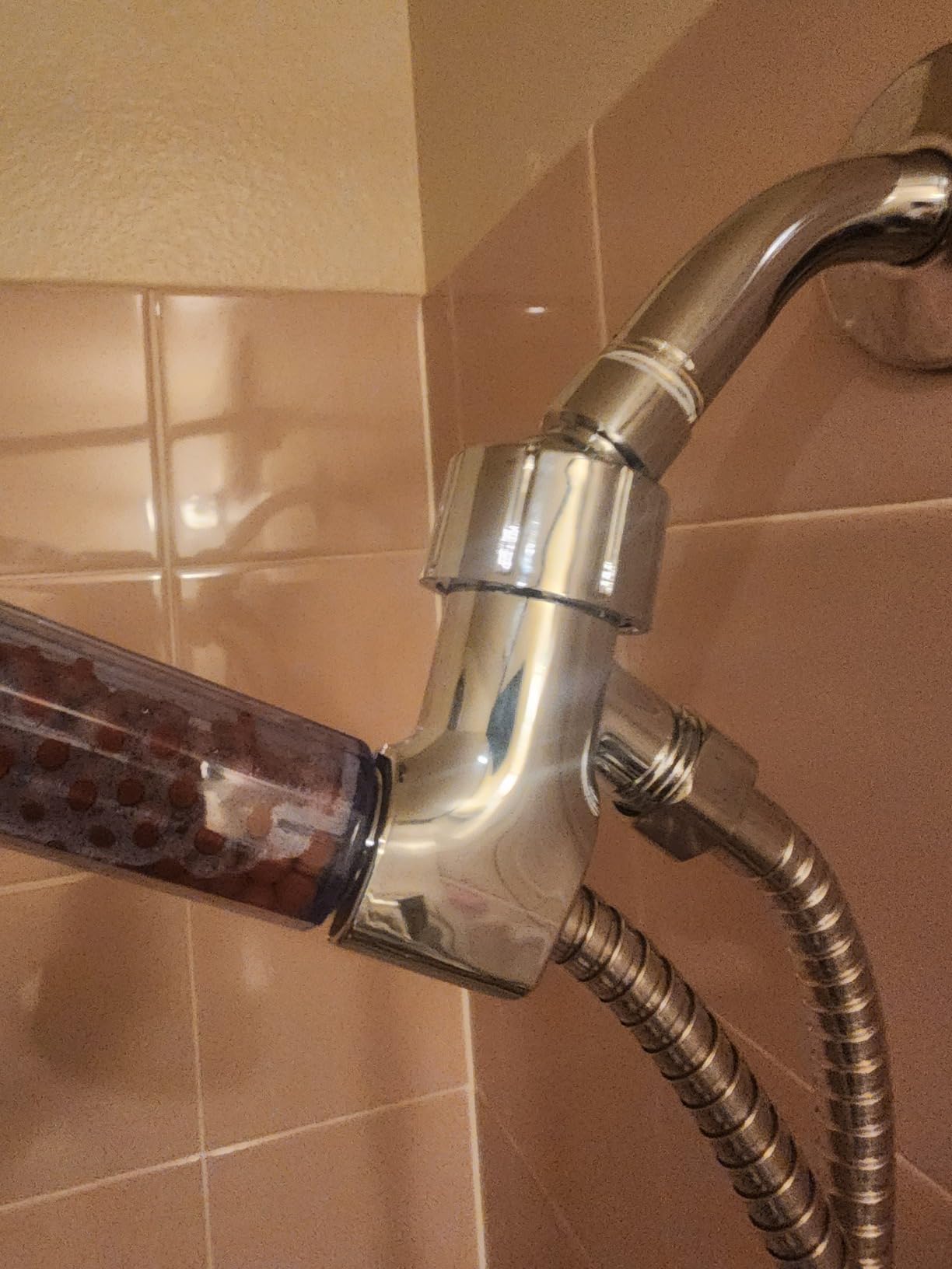 Adjustable Handheld Shower Head Holder- Premium ABS Bracket- Brass Ball 360 Degree Rotatable Arm Mount and Hose Connector, Shower Adapter- Easy Install and Replacement Parts, MAYYAYA (Mate Black) - Customer Photo 1