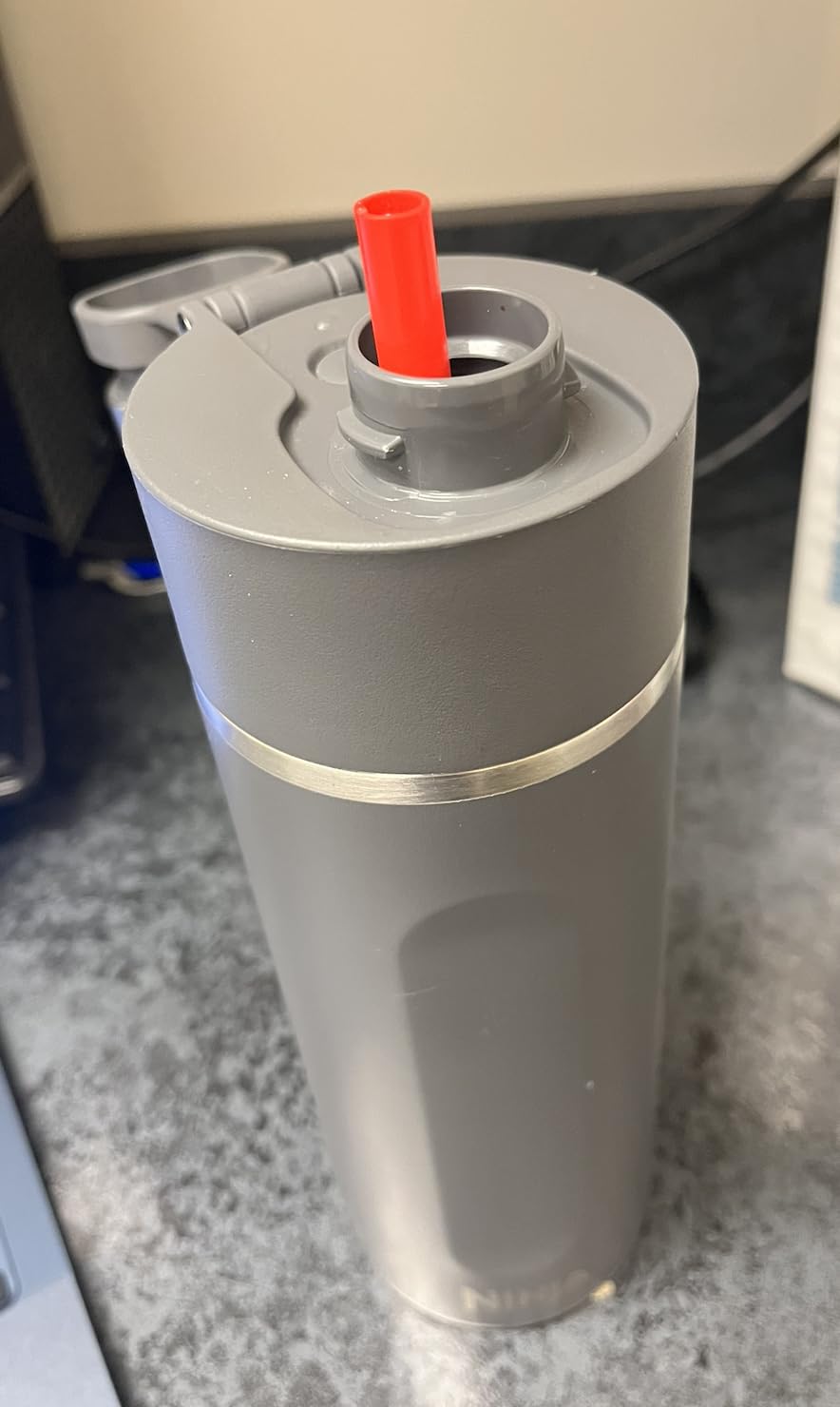 Ninja Thirsti 18oz Travel Water Bottle, For Carbonated Sparkling Drinks, Colder and Fizzier Longer, Leak Proof, 24 Hrs Cold, Dishwasher Safe, Stainless Steel Insulated Tumbler, Cloud White, DW1801WH - Customer Photo 1