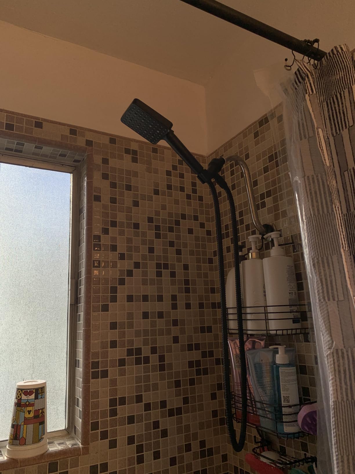 MakeFit Filtered Shower Head Black - 6 Modes High Pressure Handheld Shower Head with Filter Mineral Beads, Detachable Handheld Showerhead Set with Stainless Steel Hose and Shower Arm Bracket - Customer Photo 2