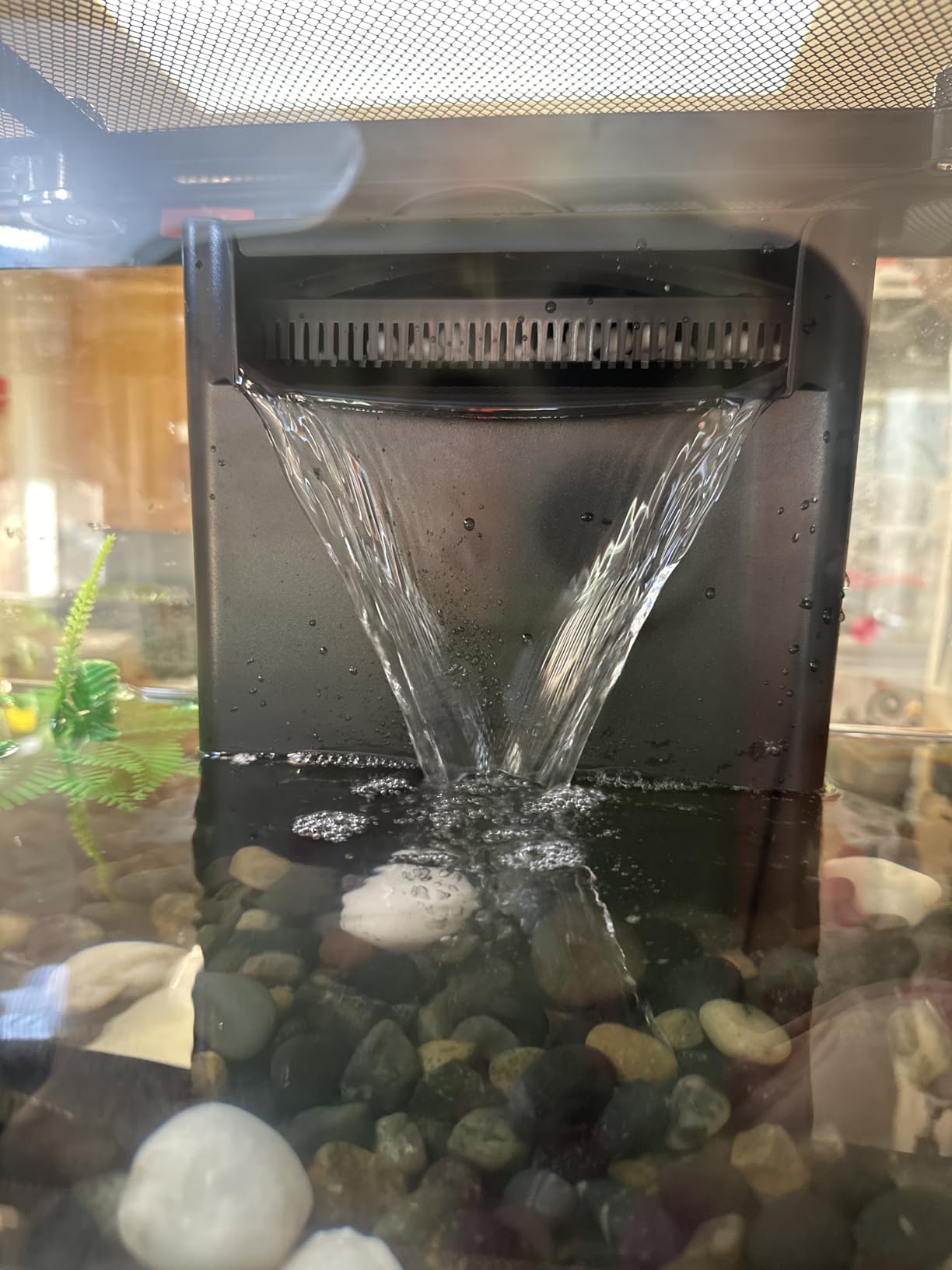 Turtle Tank Filter Aquarium Filter Power Adjustable 20-75 Gal. 290GPH Large Internal Filter 3-Stage Waterfall Bio-Filtration Low Water Level for Freshwater Saltwater Fish Tank Reptile Shrimp Frog - Customer Photo 1
