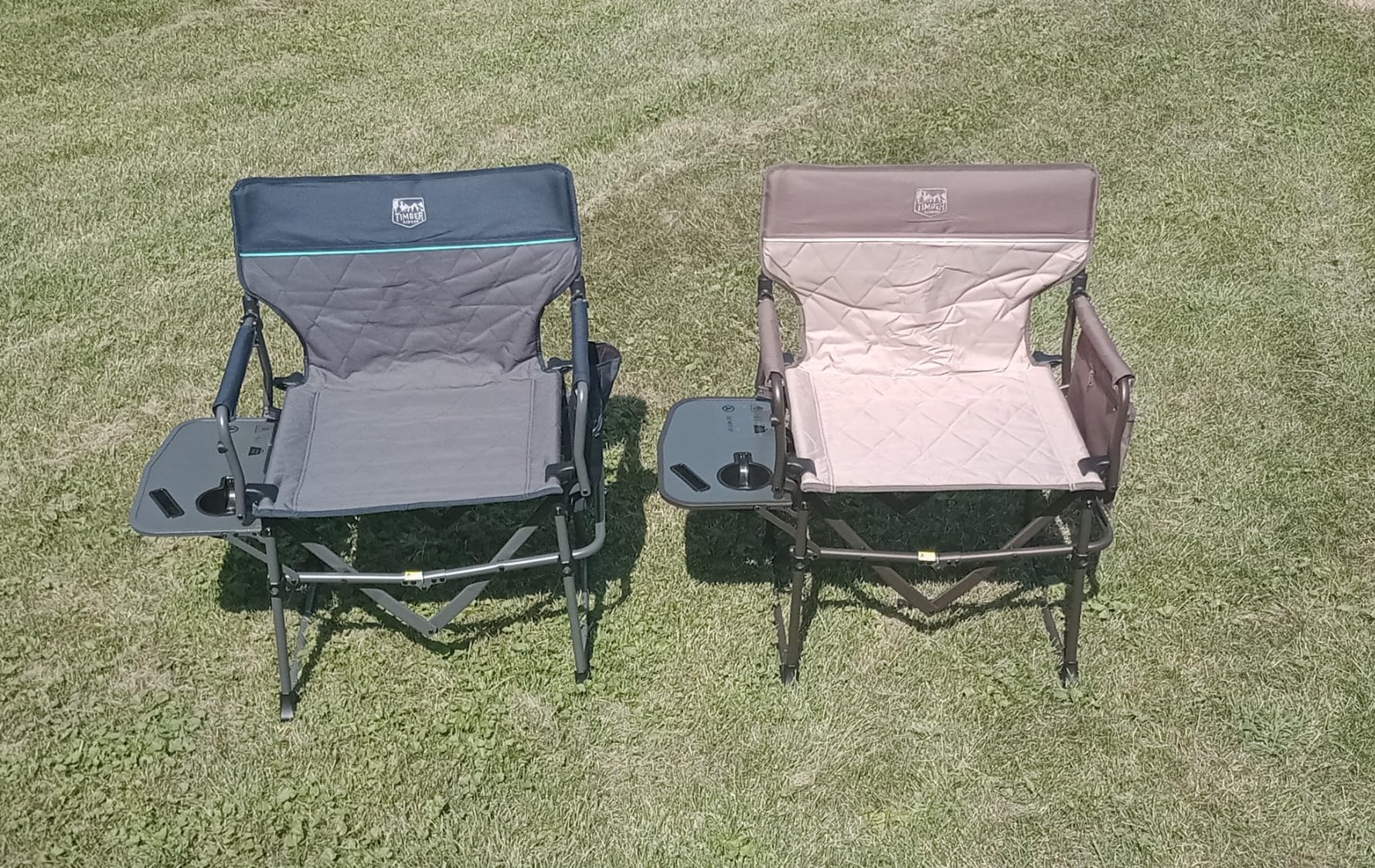 TIMBER RIDGE Aluminum Camping Directors Chair with Side Table Pocket, Portable Folding Chair, Heavy Duty Lawn Chair for Fishing Trip Picnic Concert Outdoor 400lbs, Navy - Customer Photo 1