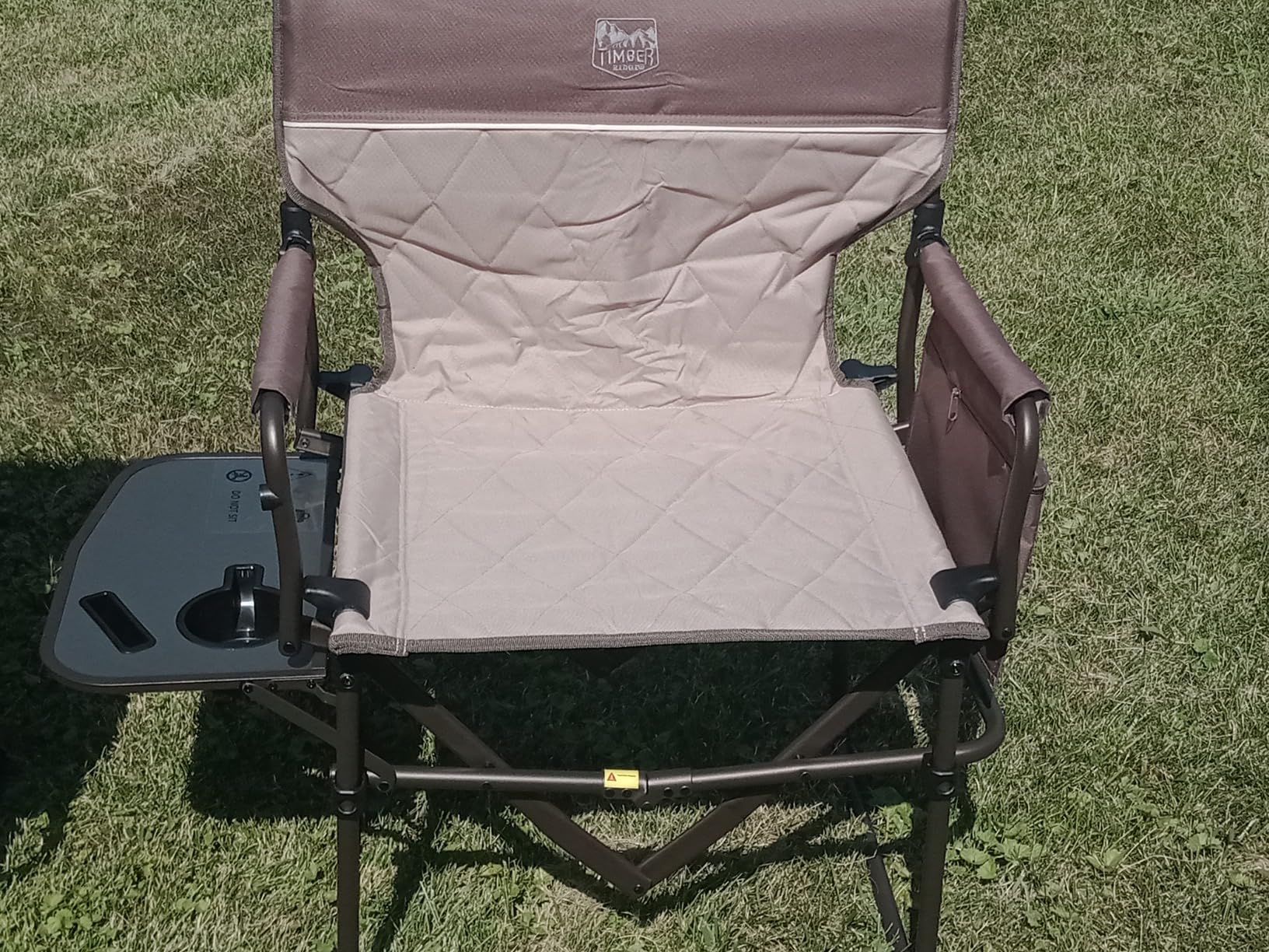 TIMBER RIDGE Aluminum Camping Directors Chair with Side Table Pocket, Portable Folding Chair, Heavy Duty Lawn Chair for Fishing Trip Picnic Concert Outdoor 400lbs, Navy - Customer Photo 2