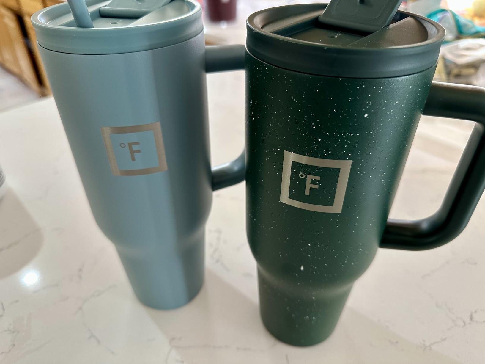 IRON °FLASK Co-Pilot Insulated Mug w/Straw & Flip Cap Lids - Cup Holder Bottle for Hot, Cold Drink - Leak-Proof- Water, Coffee Portable Travel Tumbler - Sage, 40 Oz - Customer Photo 2