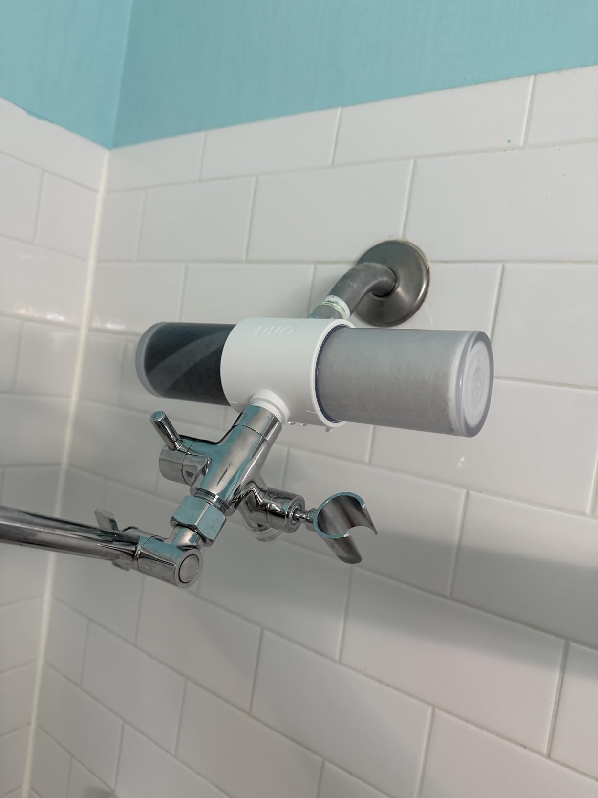 Weddell Duo Shower Filter - NSF Certified Shower Filter, High Pressure Activated Carbon Filter, Removes Chlorine, PFAS & Particulates, Clinically Tested For Healthier Skin & Hair (White) - Customer Photo 1