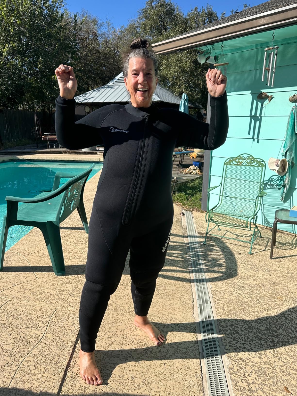 Owntop Wetsuit 5mm Neoprene Diving Suit - Mens Womens Thicken Full Wet Suit, Front Zip Long Sleeve UPF50+ - Customer Photo 2