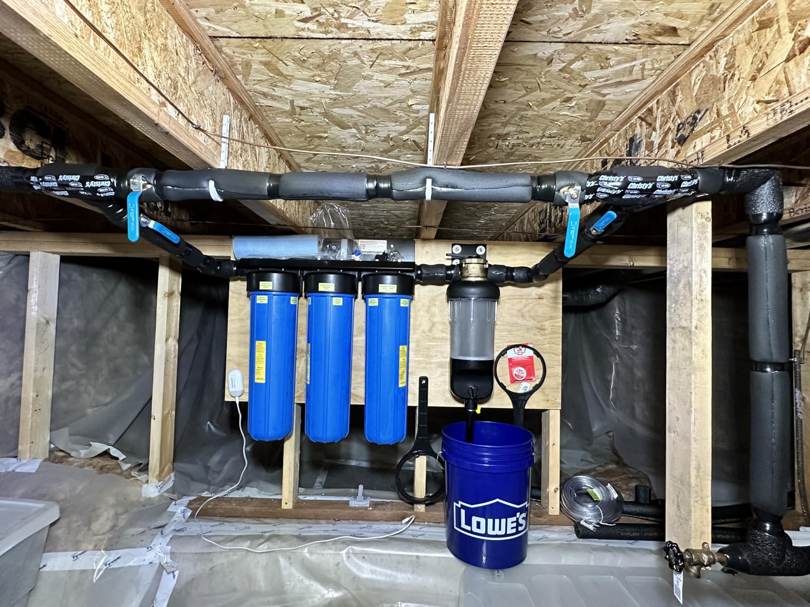iSpring Iron, Hydrogen Sulfide, Manganese Whole House Water Filter System, Also Reduces Sediments, Lead, Chlorine, Chloramine, Mercury, WGB32B-MKS 3-Stage Whole House Water Filtration System - Customer Photo 1