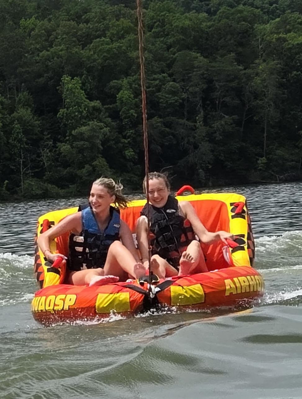 Super Sofa Towable Tubes for Boating 1-4 Person,Tubes for Boats,Inflatable Pull Boats/Boat Tube/Water Tube,Front&Back Tow Points with Heavy-Duty Thick Nylon Cover for Water Sports - Customer Photo 2