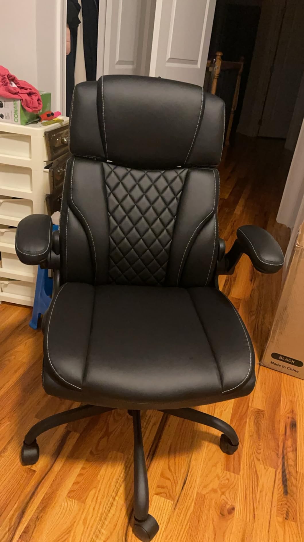 Executive Leather Office Chair, Big and Tall Office Chair with Footrest Home Office Desk Chairs, Ergonomic Computer Desk Chair with Lumbar Support, Reclining Office Chairs with Adjustable Angle - Customer Photo 1