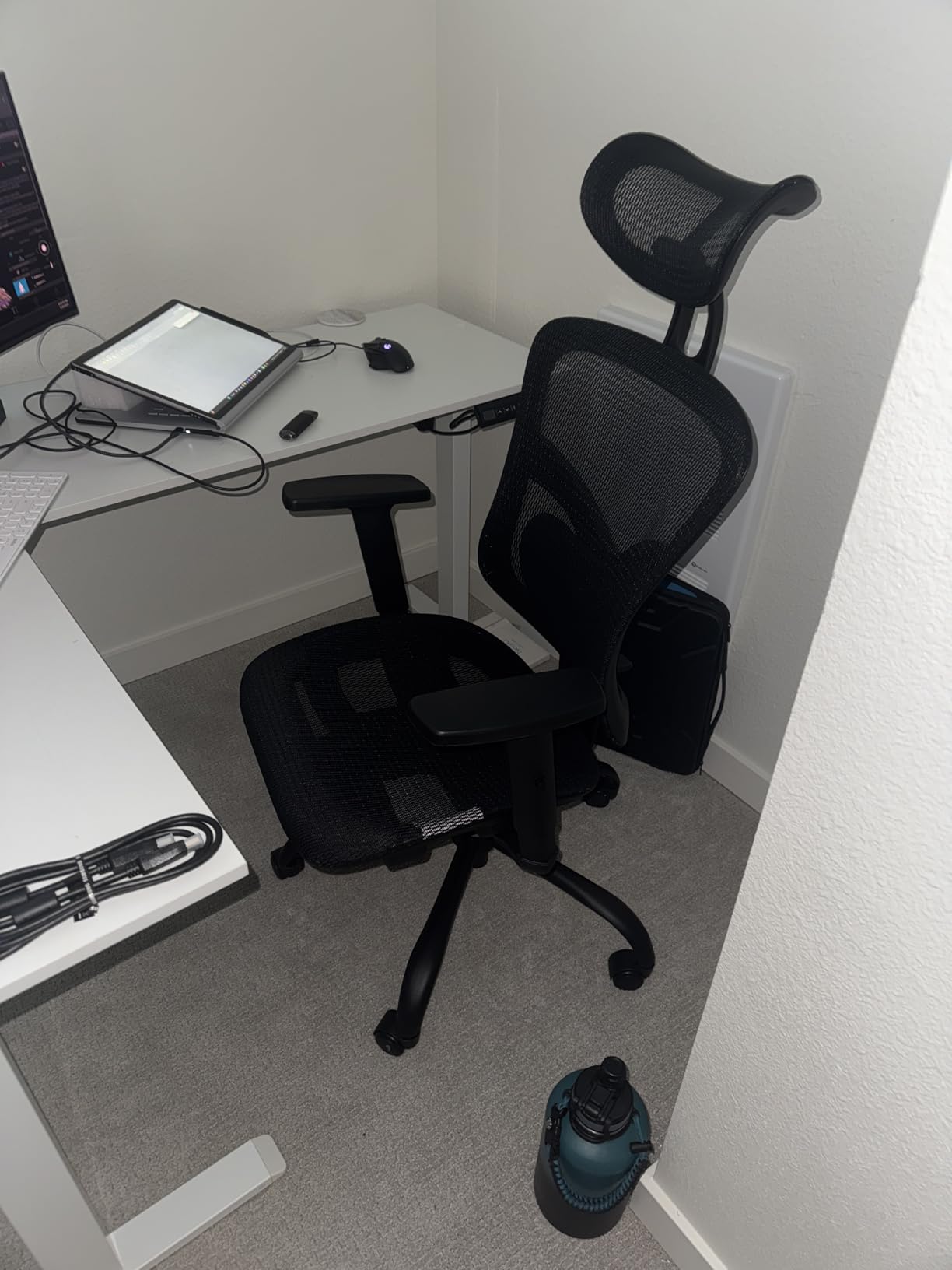 Marsail Ergonomic Office Chair: Office Computer Desk Chair with High Back Mesh and Adjustable Lumbar Support Rolling Work Swivel Task Chairs with Wheel 3D Armrests and Headrest - Customer Photo 1