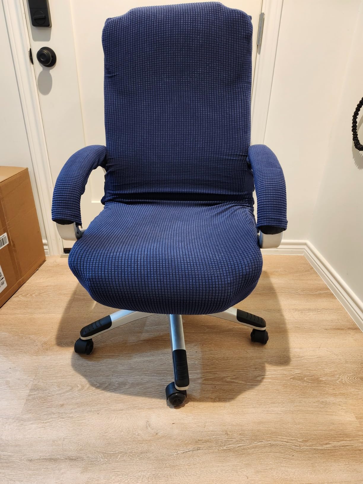 Armless Office Chair Ergonomic Swivel Small Computer Desk Chairs No Armrests with Wheels Adjustable Height Black Task Chairs Without Arms for Small Spaces - Customer Photo 2