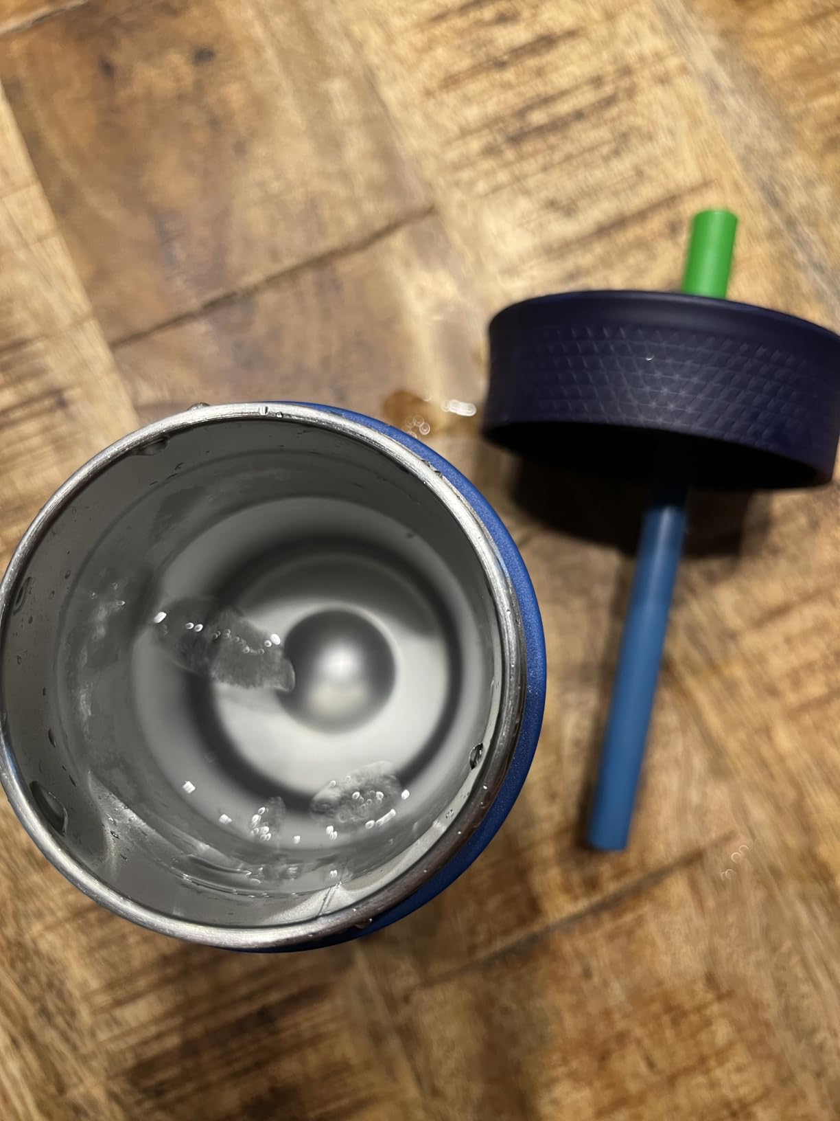 Owala Kids Insulation Stainless Steel Tumbler with Spill Resistant Flexible Straw, Easy to Clean, Kids Water Bottle, Great for Travel, Dishwasher Safe, 12 Oz, Blue and Light Green (Turtley Awesome) - Customer Photo 2