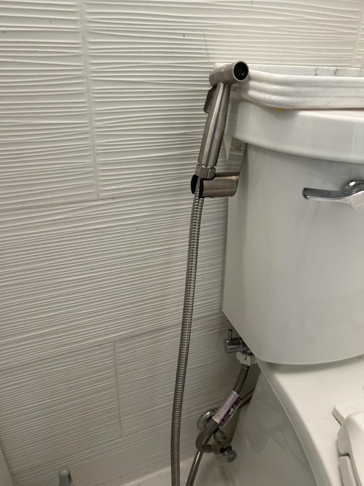 Handheld Toilet Bidet Sprayer for Toilet-Adjustable Water Pressure Control with Bidet Hose for Feminine Wash, Stainless Steel Brushed Nickel Cloth Diaper for Baby Wash (Stainless Steel, 1) - Customer Photo 1