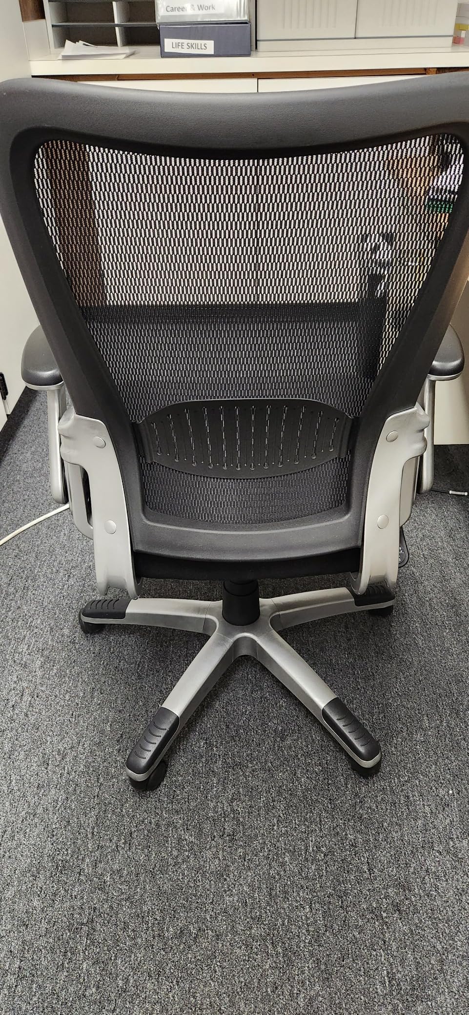 SUNNOW Office Chair, Ergonomic Computer Desk Chair, Sturdy Executive Task Chair - Adjustable Lumbar Support, Flip-up Arms, Tilt Function, Comfy Wide Seat, Swivel Mesh Home Office Desk Chairs (Black) - Customer Photo 1