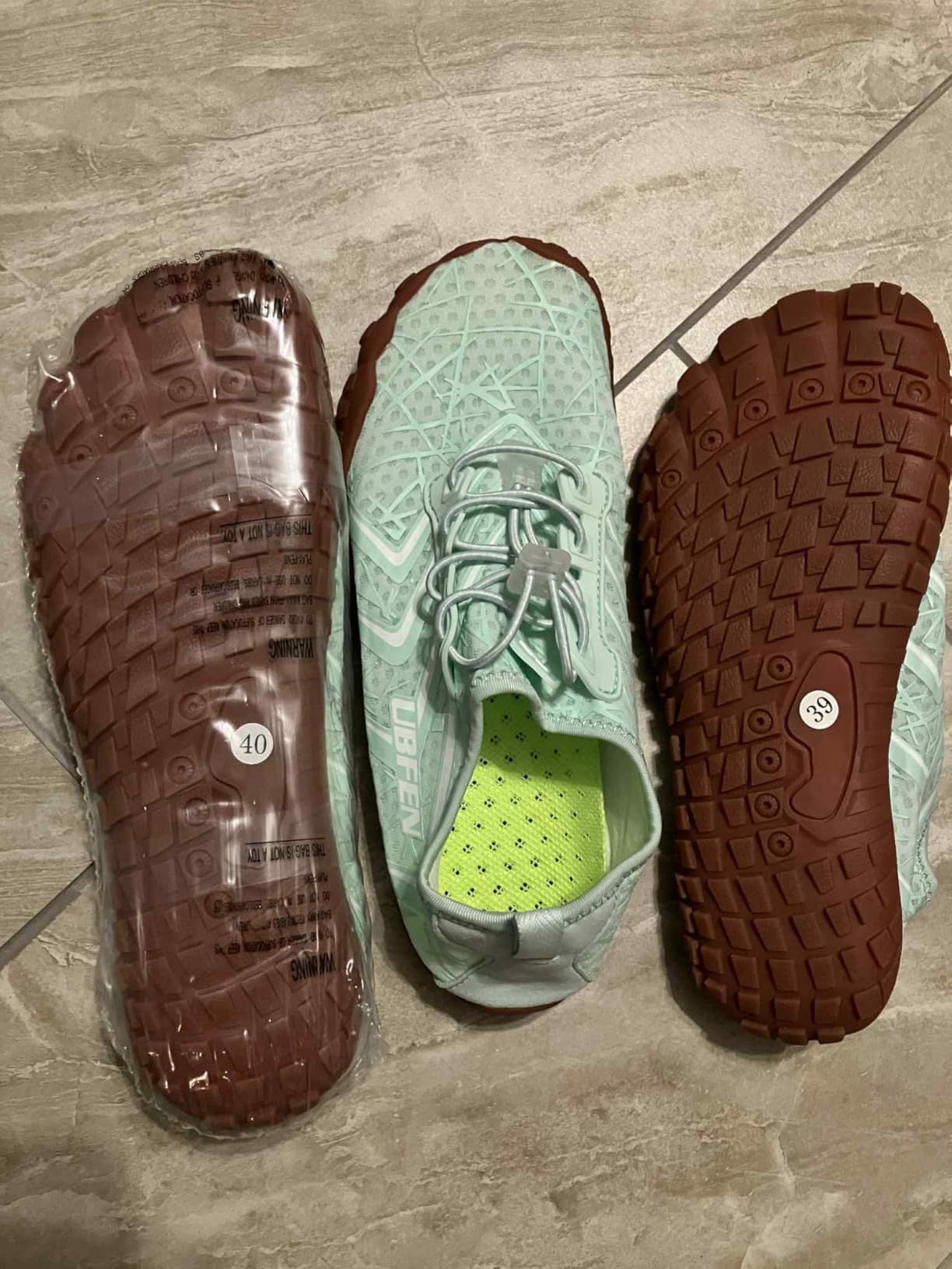 UBFEN Water Shoes Aqua Swim Shoes Mens Womens Beach Sports Quick Dry Barefoot for Boating Fishing Diving Surfing - Customer Photo 2