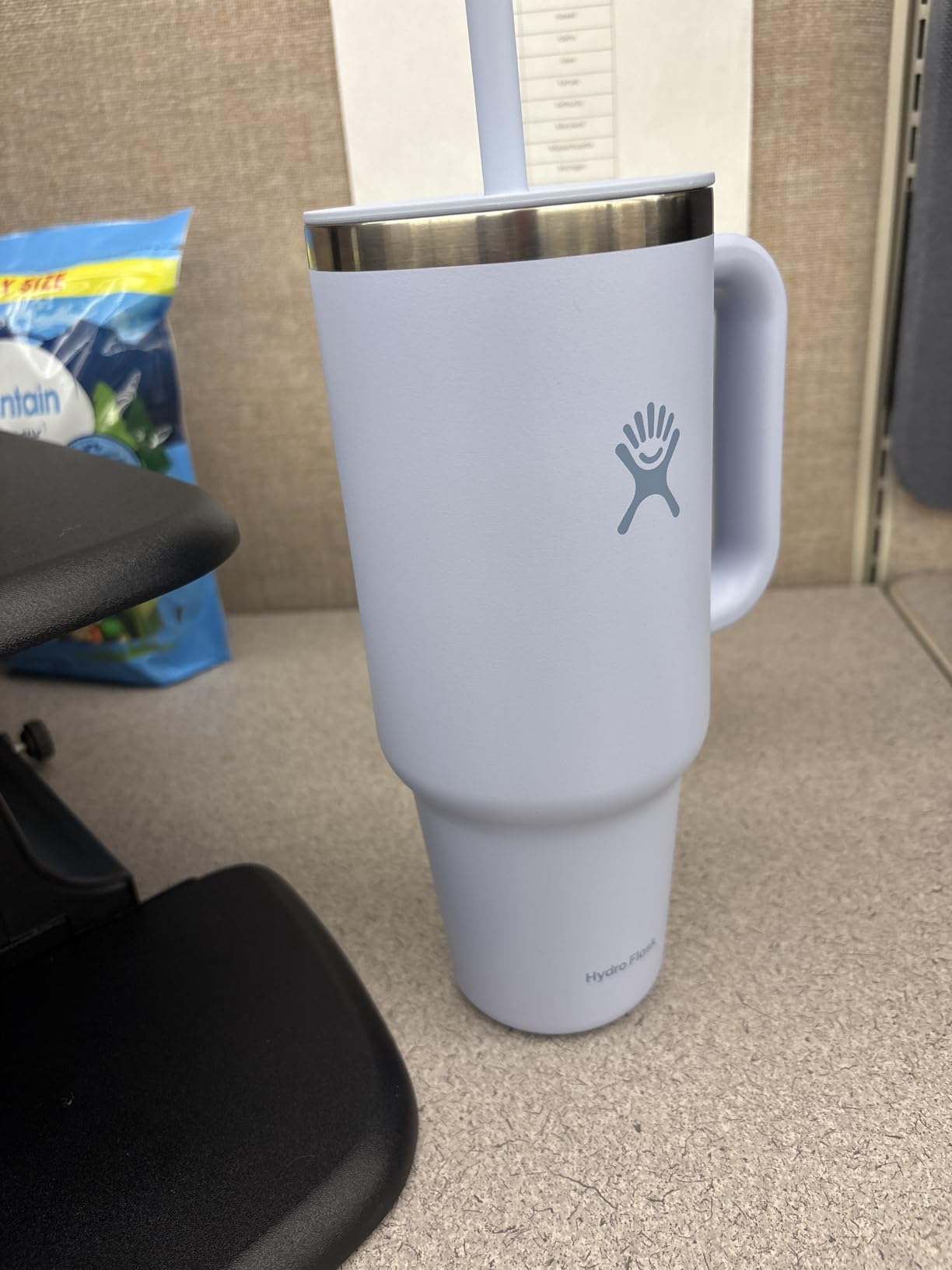 Hydro Flask Travel Water Bottle - Insulated Stainless Steel - Wide Straw Lid, Non Spill, Leakproof in 32 Oz Indigo Blue - Customer Photo 1