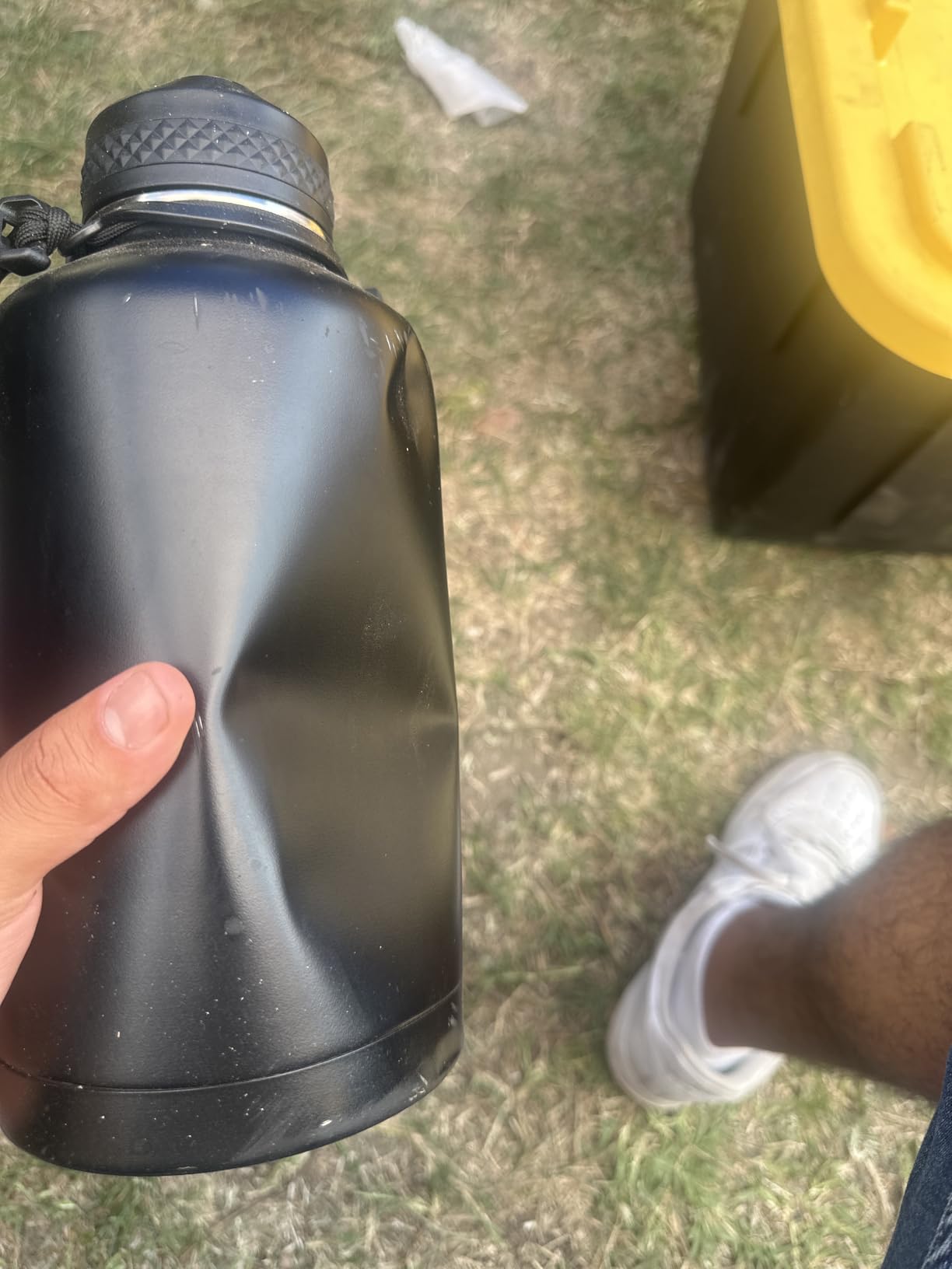 One Gallon Water Bottle Insulated, Triple Wall Vacuum Cold for 48 Hrs & Leak-proof & Non-BPA, 128oz Large Sports Stainless Steel Water Jug with Paracord Handle Straw Spout Lids & DIY Stickers - Customer Photo 3
