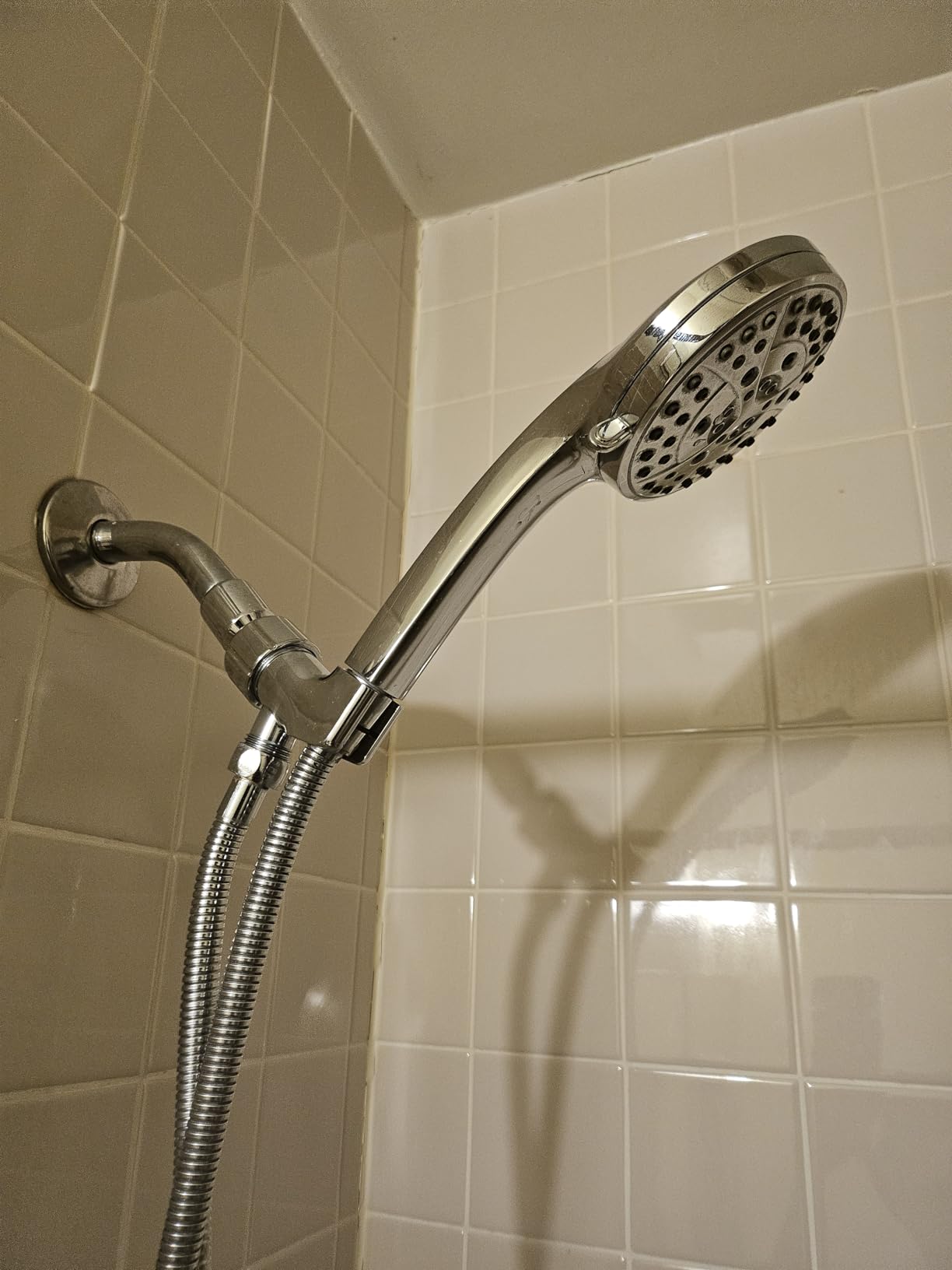 OFFO Shower Head Holder All Metal for Handheld Shower Head, Adjustable Shower Arm Mount with Solid Brass Pivot Ball, 1/2 in IPS Female Inlet and Male Outlet, Chrome - Customer Photo 1