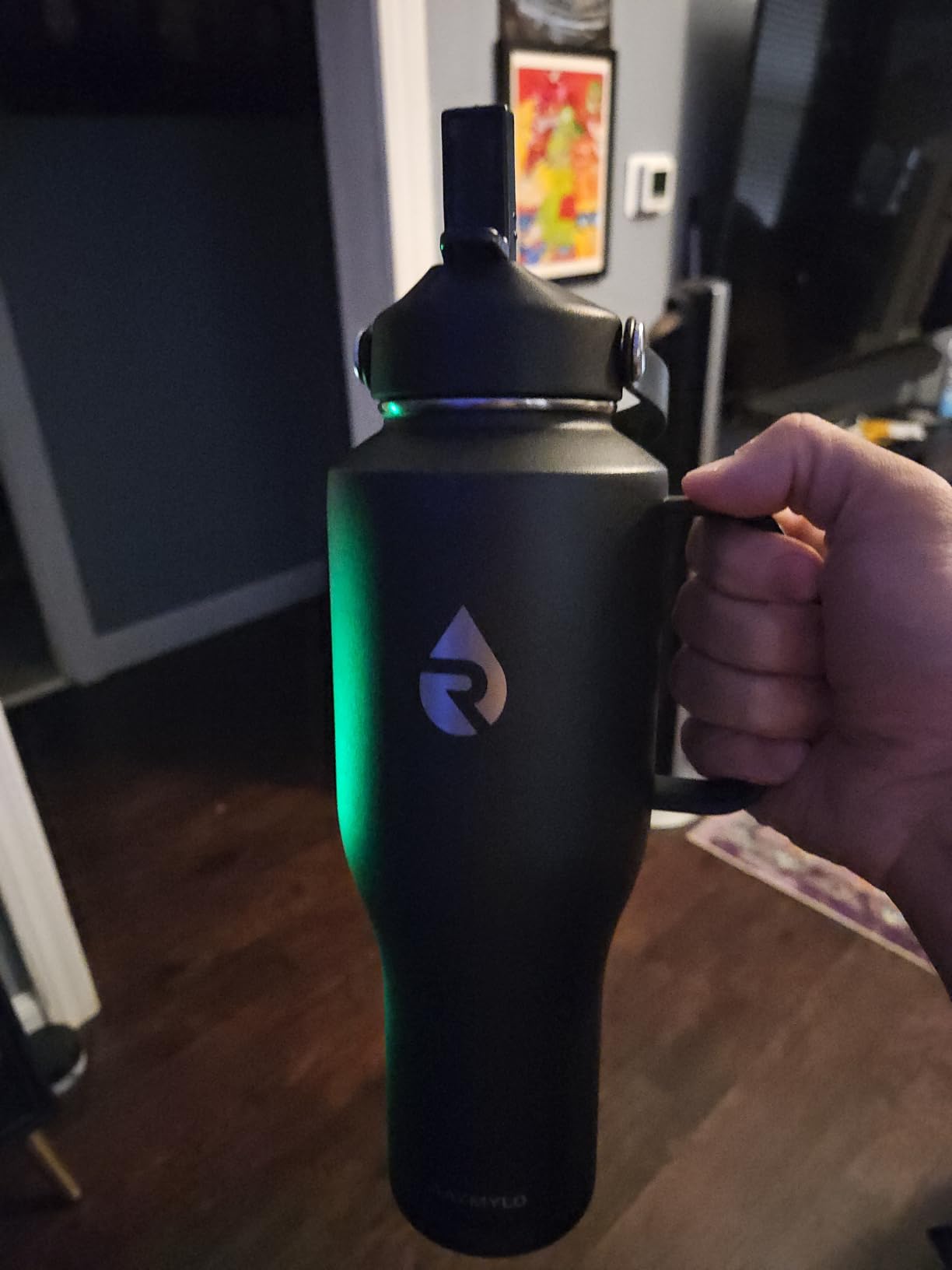 40 oz Insulated Water Bottle with Straw fit in Car Cup Holder, Triple Wall Vacuum Stainless Steel(Cold 48 hrs, Hot 24 hrs), Leakproof & Non-BPA, Hydro Travel Flask with Straw and Spout Lid - Customer Photo 2