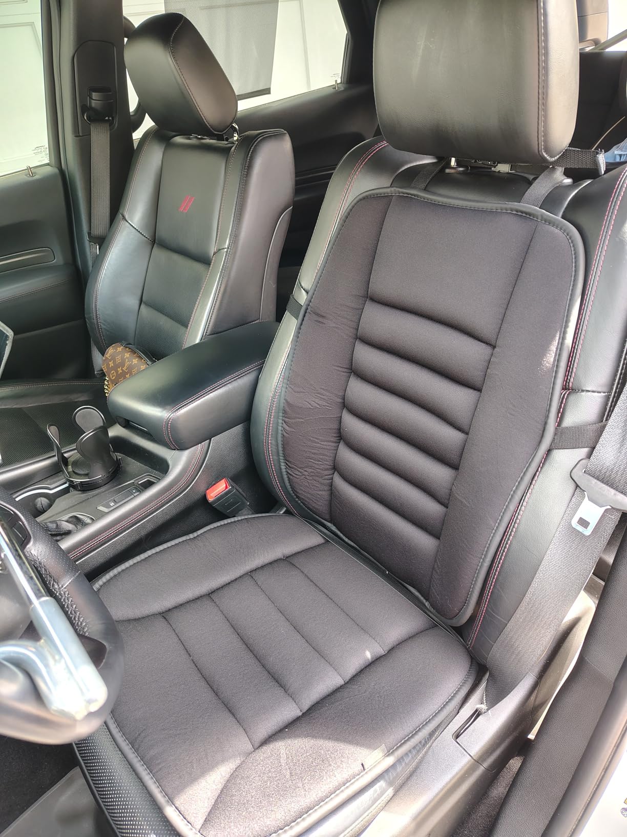 kingphenix Car Seat Cushion with Back Support Pillow: Enhanced Comfort Memory Foam Design for Pain Relief, Ideal for Drivers and Office Use - Ergonomic Lumbar Comfort for Long Sitting - Black - Customer Photo 3
