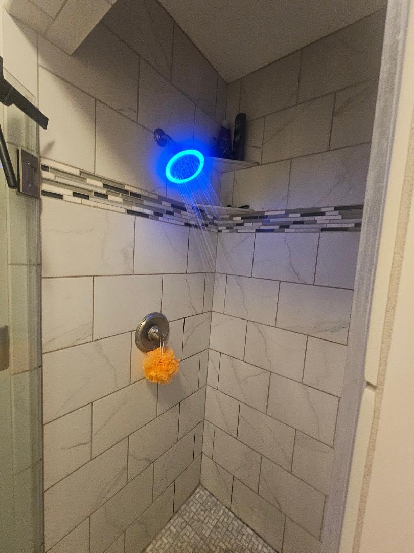 FEELSO Filtered Shower Head with LED Color Changing, 7 Modes High Pressure Rain Shower Head with Filters, Water Softener Showerhead for Hard Water Remove Chlorine, Reduces Dry Itchy Skin & Hair - Customer Photo 1