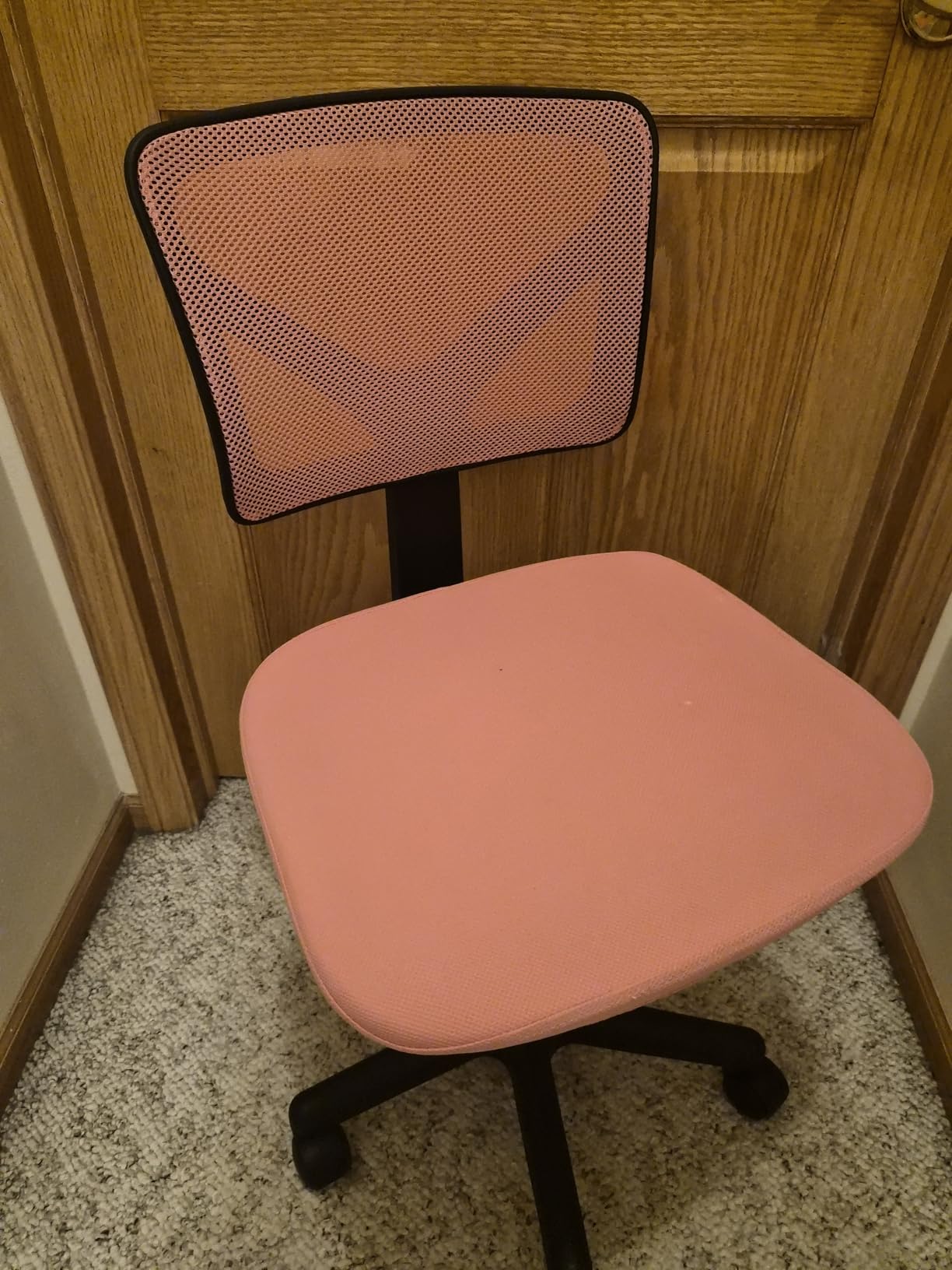 Sweetcrispy Office Computer Desk Chair, Ergonomic Low-Back Mesh Rolling Work Swivel Chairs with Wheels, Armless Comfortable Seat Lumbar Support for Home, Bedroom, Study, Student, Adults, Black - Customer Photo 1