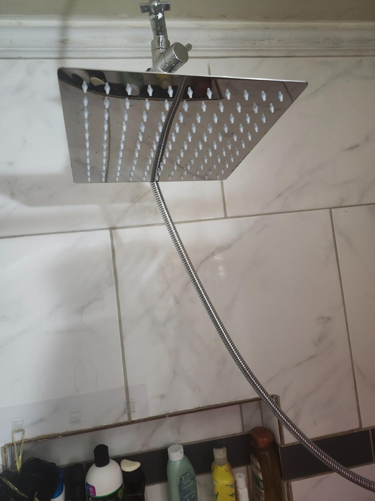 LED Shower Head with High Pressure 10'' Rain Shower Head, 11'' Adjustable Extension Arm, Color Changing Based On Water Temperature, Stainless Steel, 60'' Hose, Chrome - Customer Photo 2