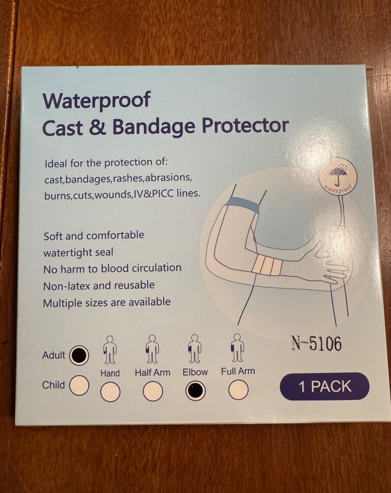 Waterproof PICC Line Shower Cover PICC Line Covers for Upper Arm Elbow Reusable IV PICC Line Sleeve Protector for Broken Wound - Customer Photo 2