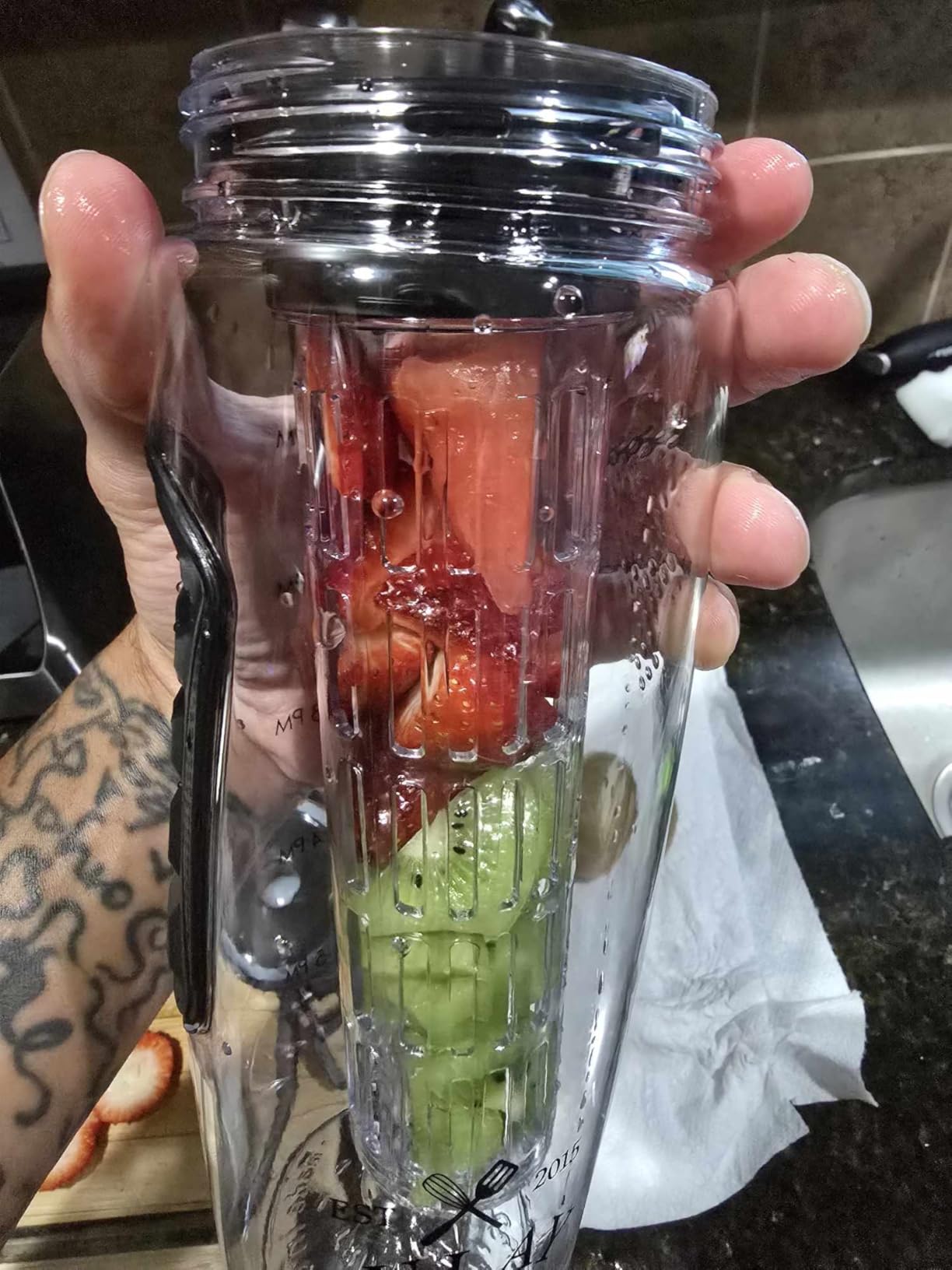 Zulay Fruit Infuser Water Bottle - 34oz - Leakproof With Full-Length Infusion Rod - Men Women's Ideal Fitness Gift Or For Gym, Camping - Customer Photo 2