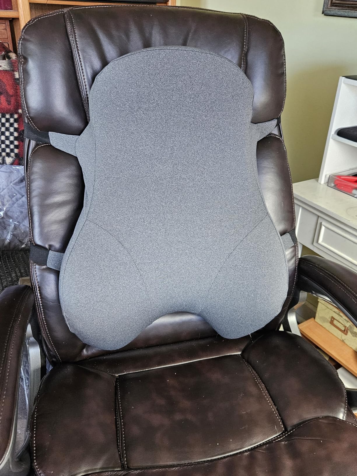 High Back Support for Office Chair Fully Support Entire Back for Comfort,Pain Relief and Posture Improved- Memory Foam Lumbar Support Pillow for Office Chair,Recliner - Customer Photo 2