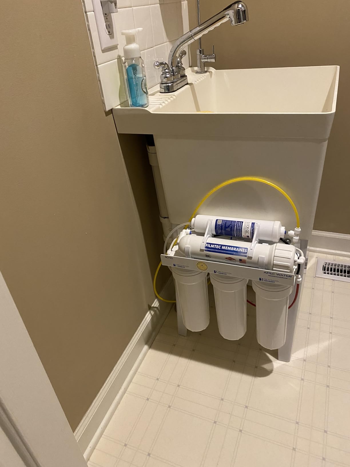 APEC Water Systems ROES-50 Essence Series Top Tier 5-Stage WQA Certified Ultra Safe Reverse Osmosis Drinking Water Filter System with Extra High Capacity Pre-Filter Set - Customer Photo 2