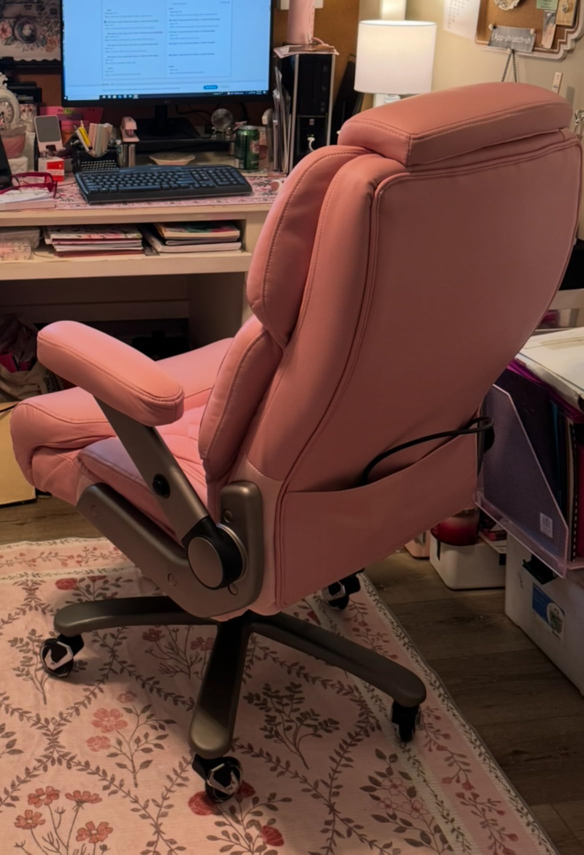 Big and Tall Office Chair 700lbs - Adjustable Headrest&Lumbar Support, 3D Flip Arms, Large Wheels &Heavy Duty Metal Base, Ergonomic High Back Computer Chair Desk Chair, Thick Padded Extra Wide Seat - Customer Photo 1