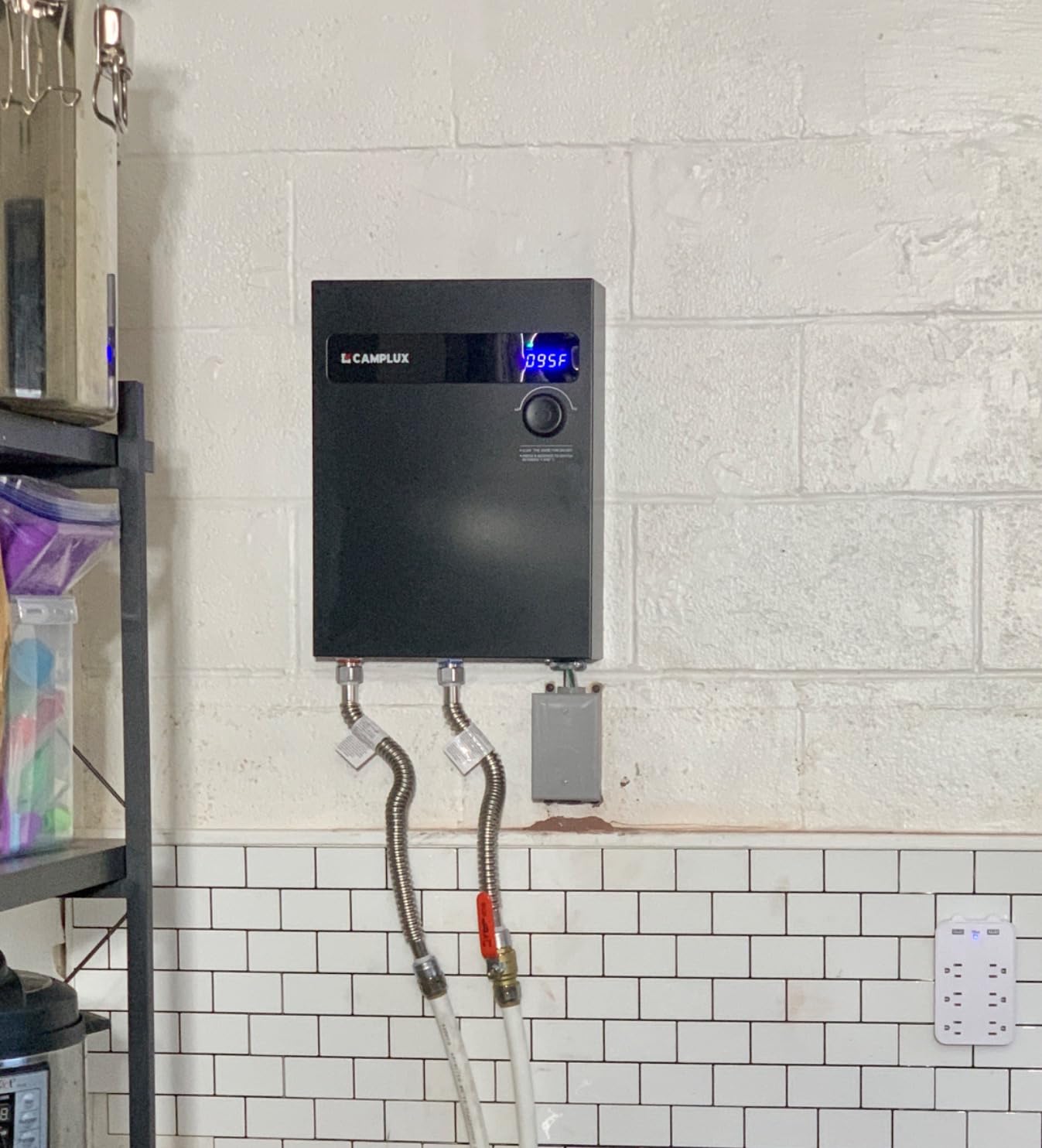 CAMPLUX Tankless Water Heater Electric 8kW 240 Volt, On Demand Instant Hot Water Heater with Self-Modulating Save Energy, Point-of-Use Side Water Connection for Easier Installation, ETL Certificated - Customer Photo 1