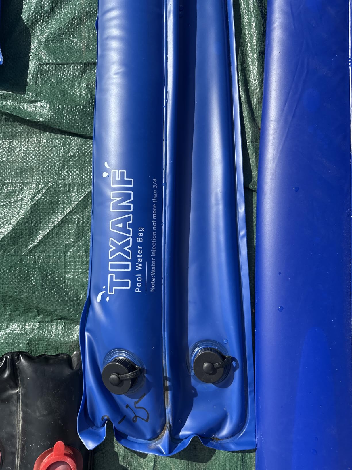 8.5 Ft Pool Water Bags 0.8mm Double Layer Hot Melt Process Water Tubes Thickened (27 Gauge) Dual Chamber Pool Cover Weights,Heavy Duty PVC Water Weight Bag,6 Pieces,Blue - Customer Photo 1