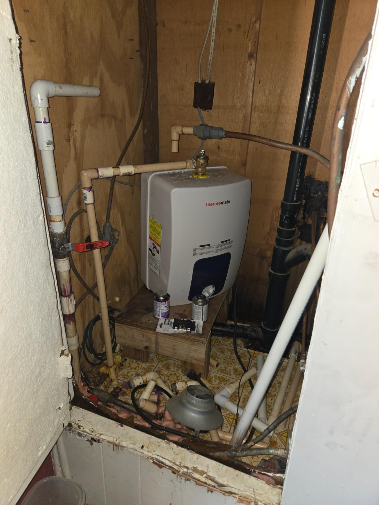 ThermoMate Tank Water Heater Electric, 18 Gallon Small Point of Use Residential Hot Water Heater for Washing & Shower, 120Volt 1500W Compact, Adjustable Thermostat, UL Listed - Customer Photo 2