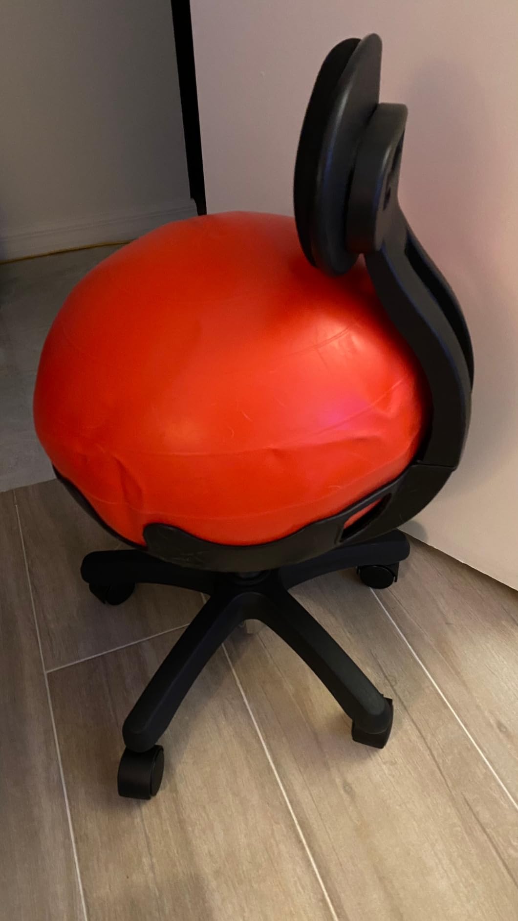 Aeromat Elite Yoga Ball Chair for Office & Home 250lbs Cap – Ergonomic Balance Ball Desk Chair w/Lockable Wheels,Adjustable Height, Anti-Burst Removable Ball, Back Support for Posture & Core Relief - Customer Photo 1