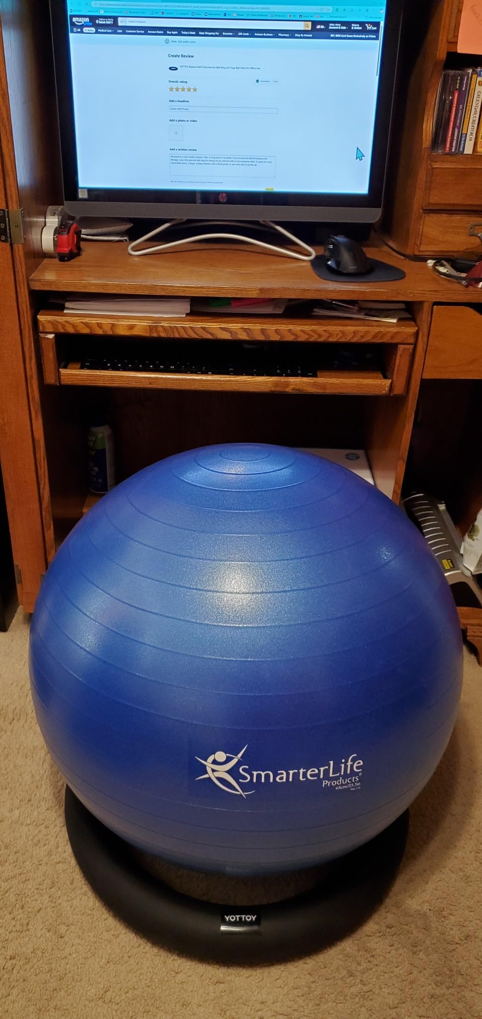 YOTTOY Balance Ball Chair,Exercise Ball Ring and Yoga Ball Chair for Office Use - Customer Photo 1