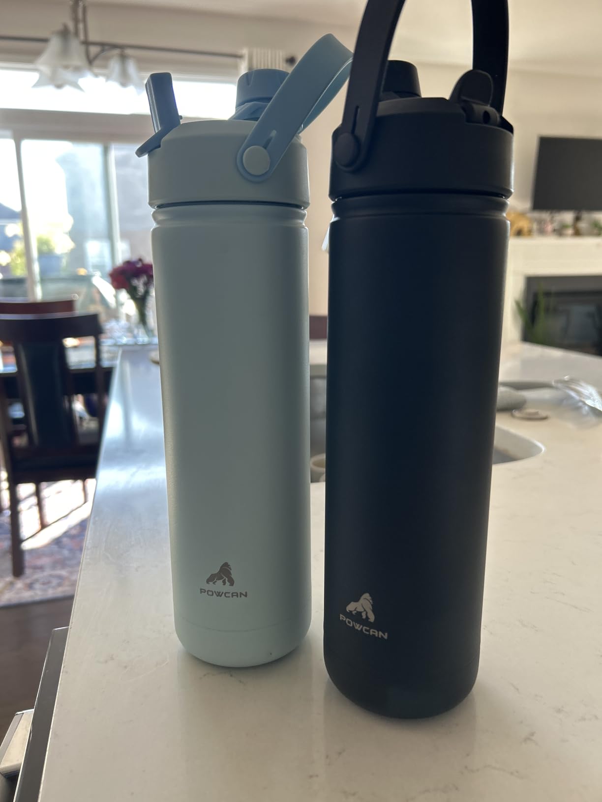 26 oz Insulated Water Bottle with 2-in-1 Straw and Spout Lid, Keep Cold 24H, Leak-Proof, Fits in Car Cup Holder, Stainless Steel Water Bottle for Sports, Travel, and School (Dark Knight) - Customer Photo 2