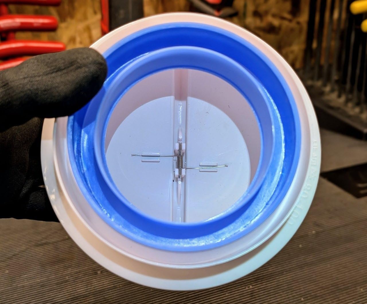 3'' 4'' Backdraft Damper Duct Draft Stopper Draft Blocker, One Way Airflow Ducting Insert for Ducting in PVC or Flexible Hose, Bathrooms Fans and Shutter Fan Vent - Customer Photo 2