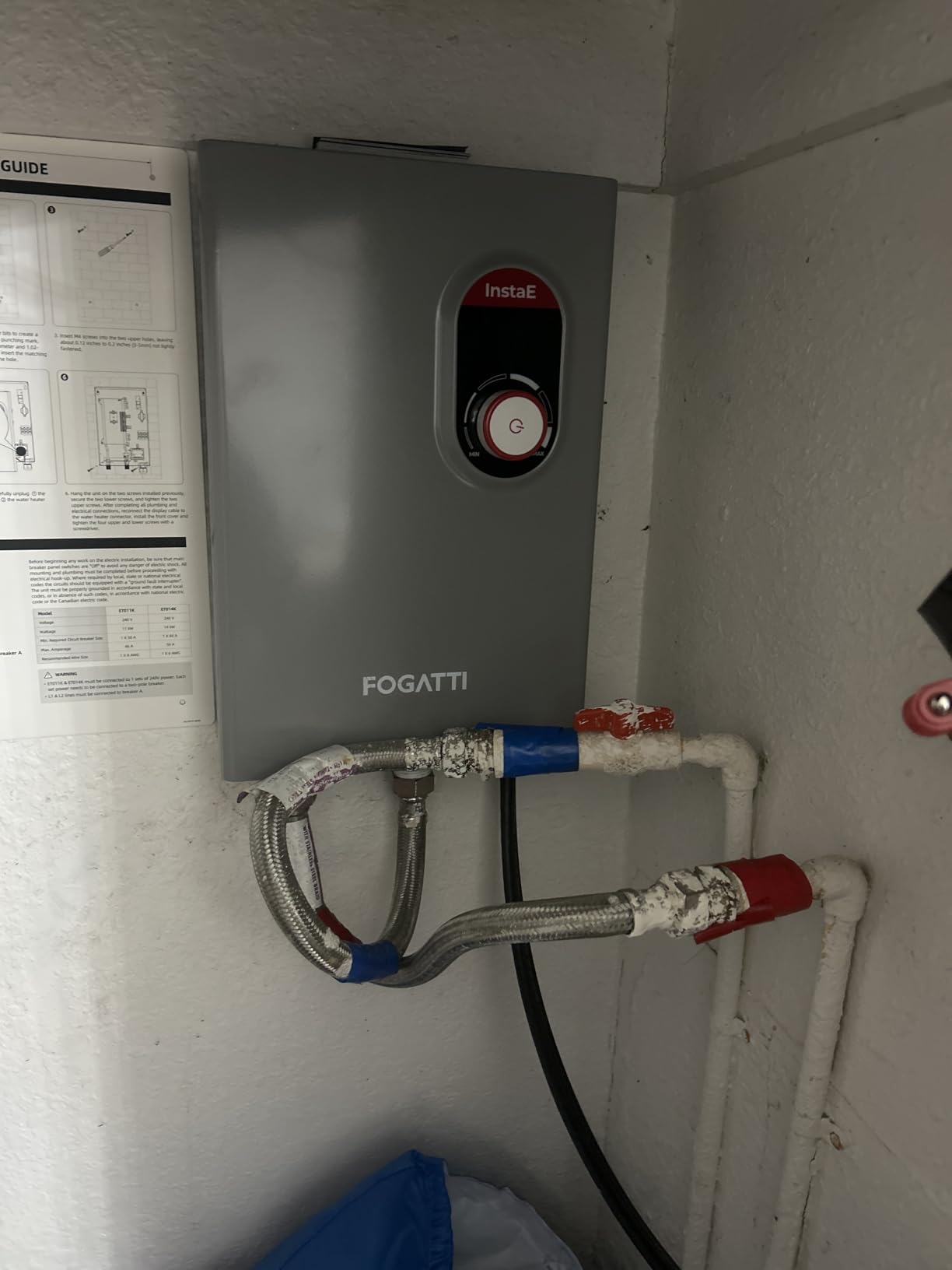 FOGATTI 14kW Tankless Water Heater Electric, Up to 3.3 GPM, 240V On-Demand Instant Endless Water Heater, ETL Certified, 2-3 Point of Use Hot Water - Customer Photo 1