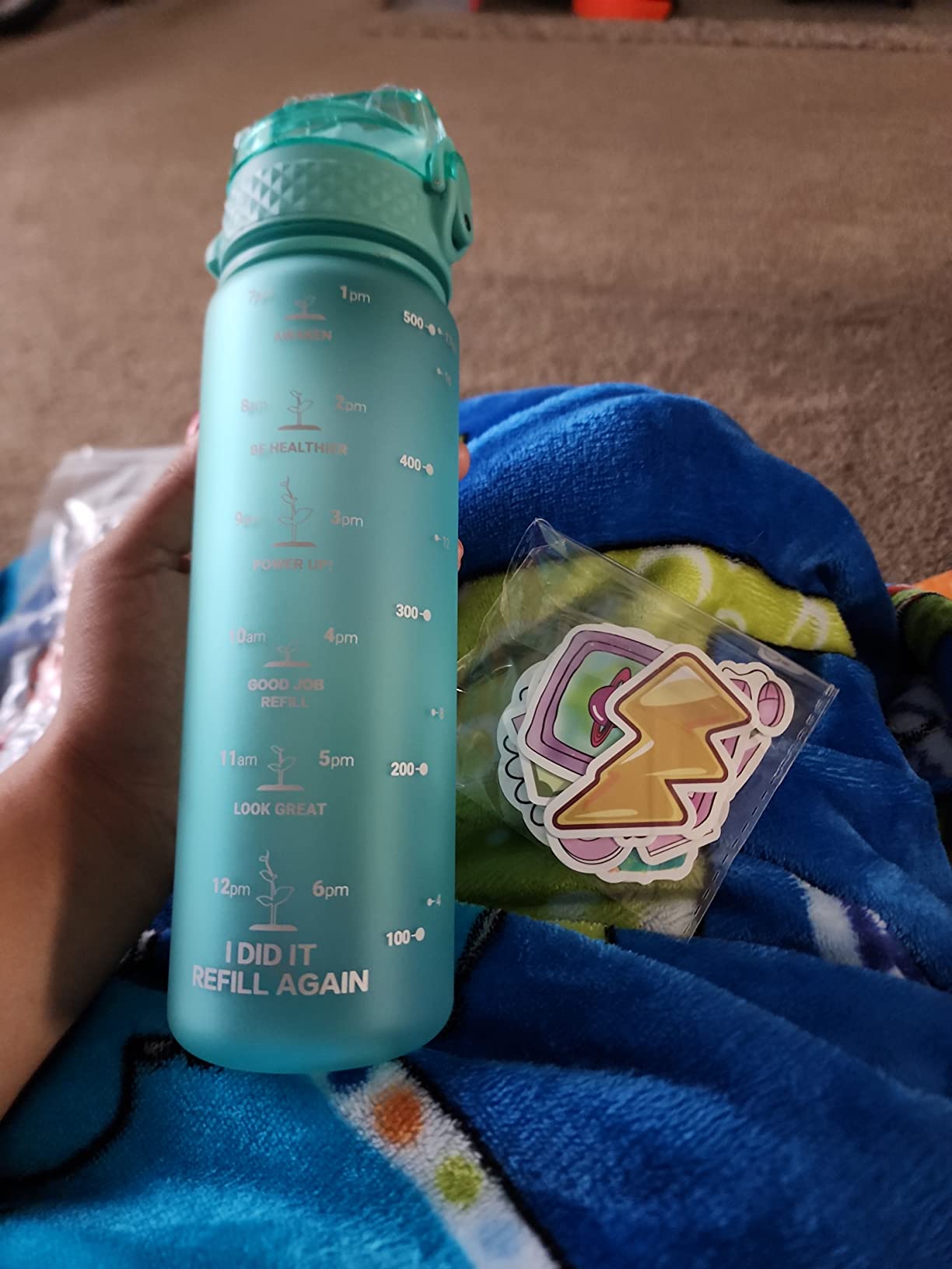 OLDLEY 17oz Kids Water Bottle for School - Motivational With Silicone Straw, Leak-Proof Tritan BPA-Free, Reusable for Girls Boys, Clear - Customer Photo 2