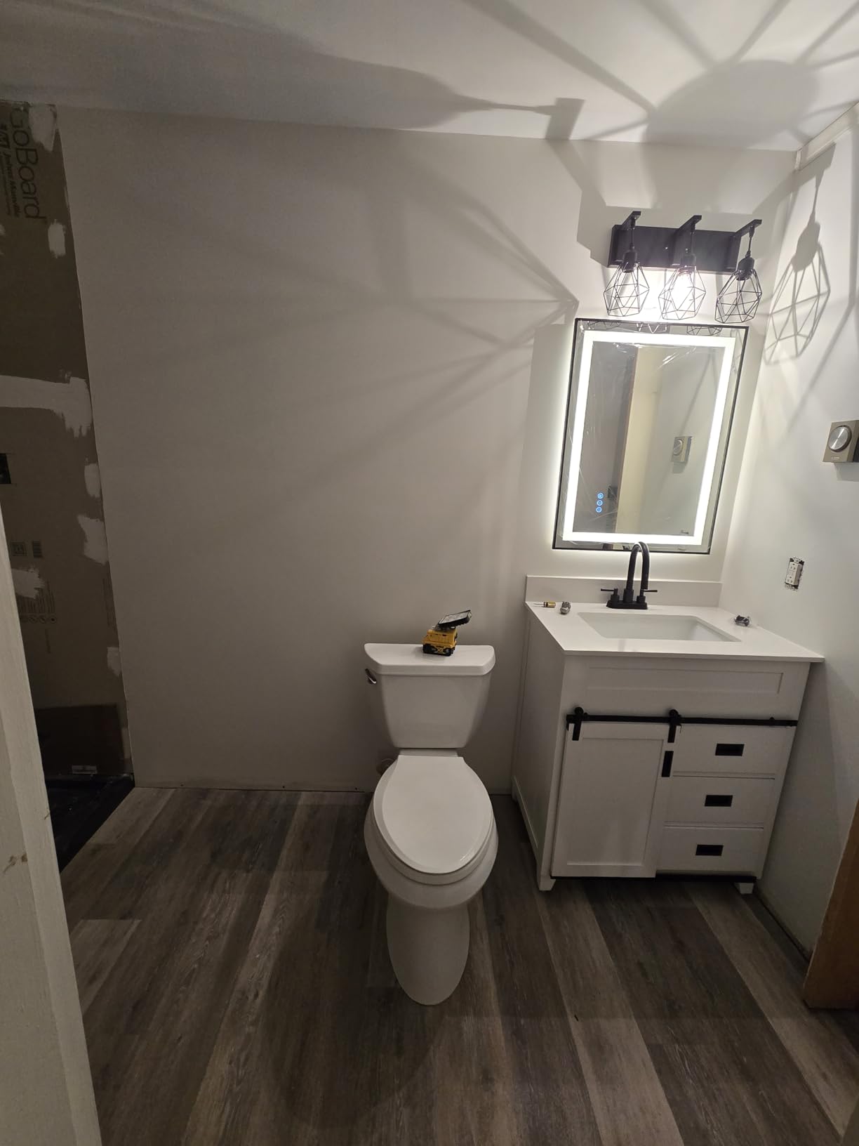 Bathroom Sink Faucet with Pull Out Sprayer 2 Handles, Brushed Nickel Pull Down Bathroom Faucet 3 Holes, 4 Inch Sink Faucet Bathroom, 360 Degree Swivel Spout, Pop Up Drain Assembly Included Customer Review Bathroom Sink Faucet with Pull Out Sprayer 2 Handles, Brushed Nickel Pull Down Bathroom Faucet 3 Holes, 4 Inch Sink Faucet Bathroom, 360 Degree Swivel Spout, Pop Up Drain Assembly Included - Customer Photo 1