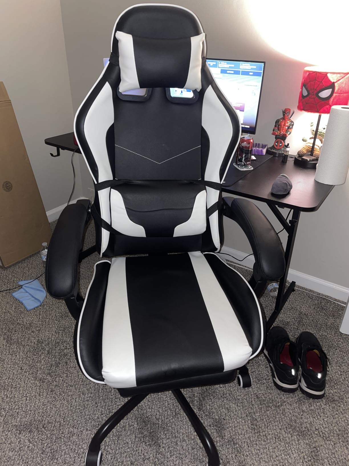Homall Gaming Chair, Video Game Chair with Footrest and Massage Lumbar Support, Ergonomic Computer Chair Height Adjustable with Swivel Seat and Headrest (Dark Black) - Customer Photo 1