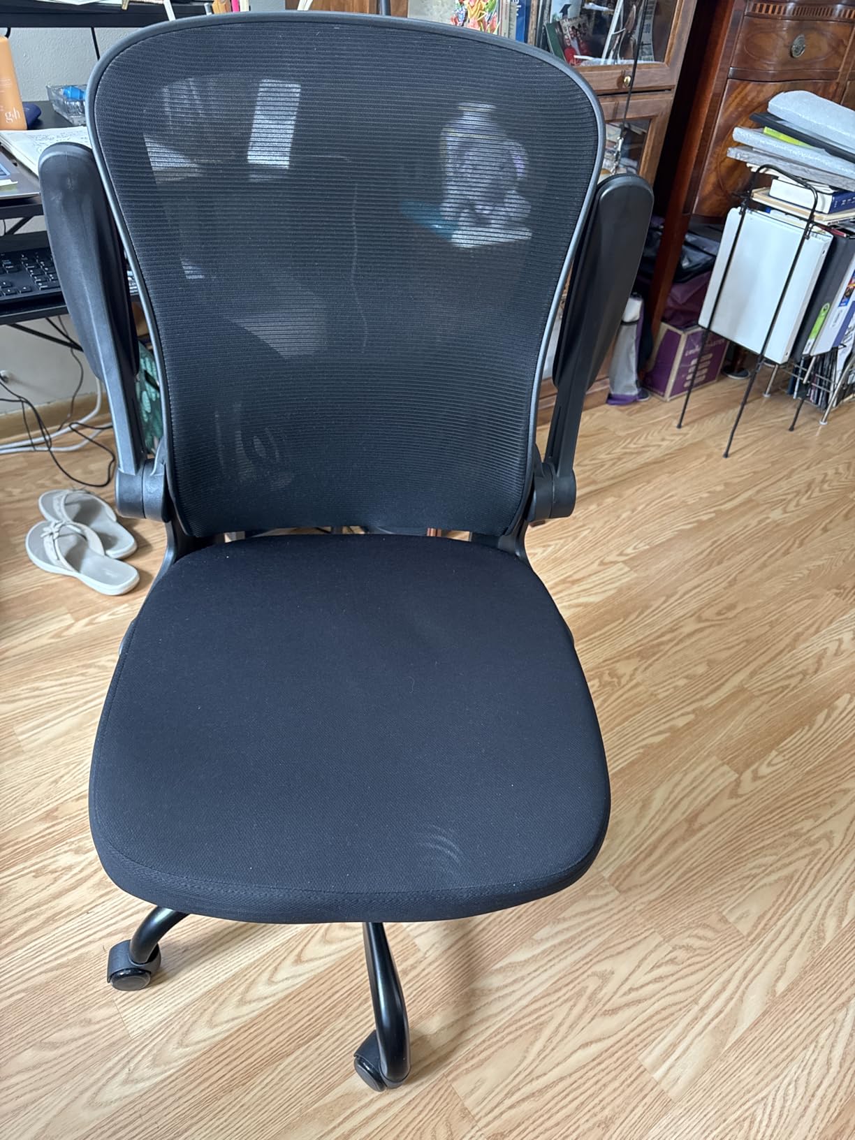 Office Chair, Ergonomic Desk Chairs 330LBS Capacity High Back Mesh Computer Chair with Flip-up Armrests, Comfy Work Chair with Adjustable Lumbar Support, Rolling Chair - Customer Photo 3