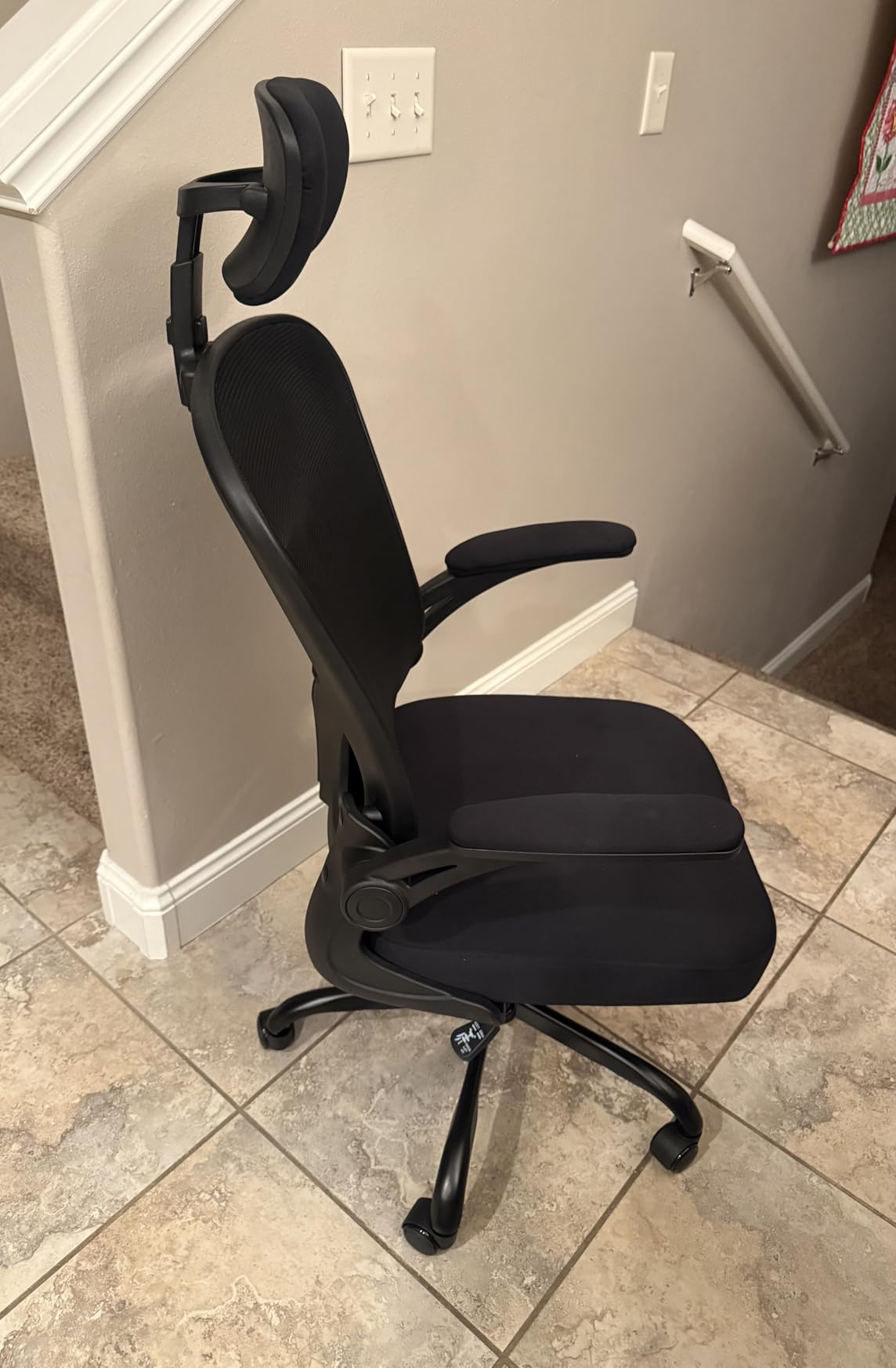 Office Chair Ergonomic Desk Chair, 330LBS Capacity, High Back Computer Chair for Long Hours Comfortable, Rolling Swivel Executive Task Chair for Home Office with Flip-up Armrests, Black - Customer Photo 1
