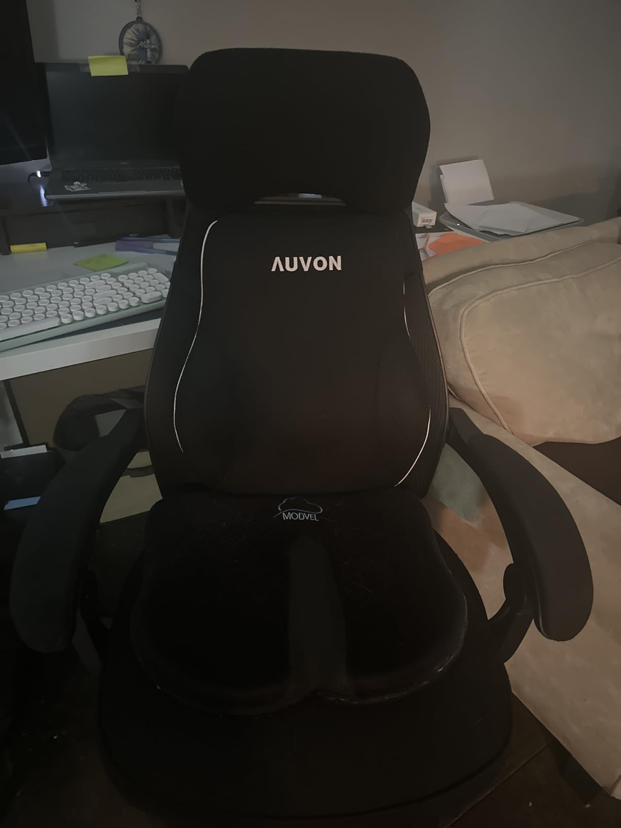 AUVON Lumbar Support Pillow for Office Chair with Patented Bulge for Lower Back Support, Ergonomic Office Home Essentials Improve Posture, Memory Foam Chair Cushion with Straps for Home, Office, Car - Customer Photo 1