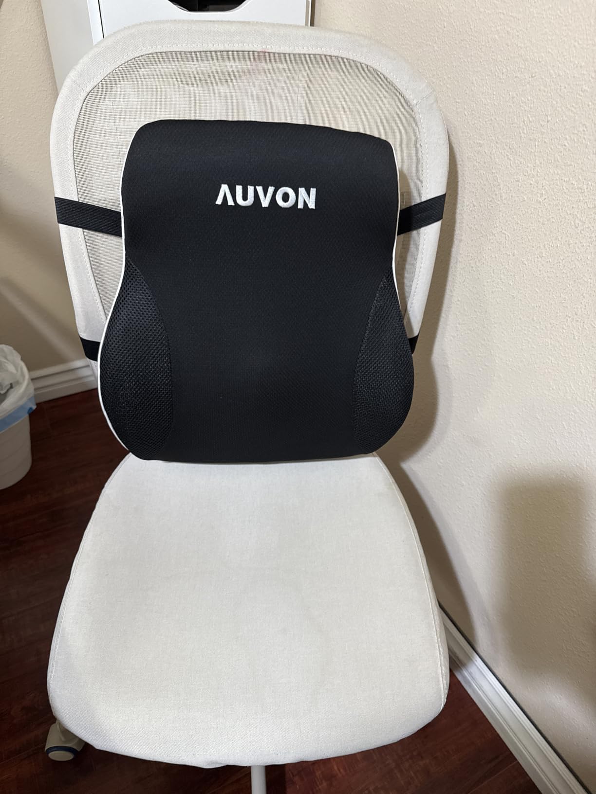 AUVON Lumbar Support Pillow for Office Chair with Patented Bulge for Lower Back Support, Ergonomic Office Home Essentials Improve Posture, Memory Foam Chair Cushion with Straps for Home, Office, Car - Customer Photo 3